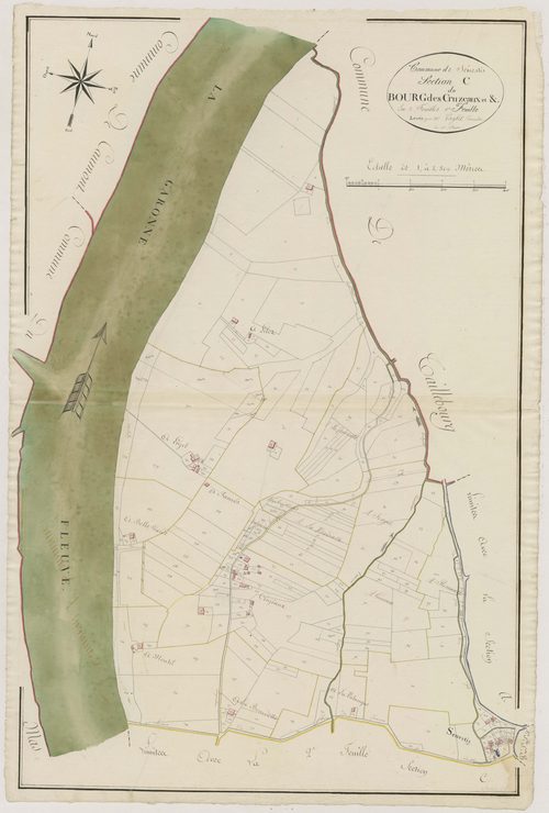 Plan primitif, atlas-C1 Le Bourg des Cruzeaux, Sénestis