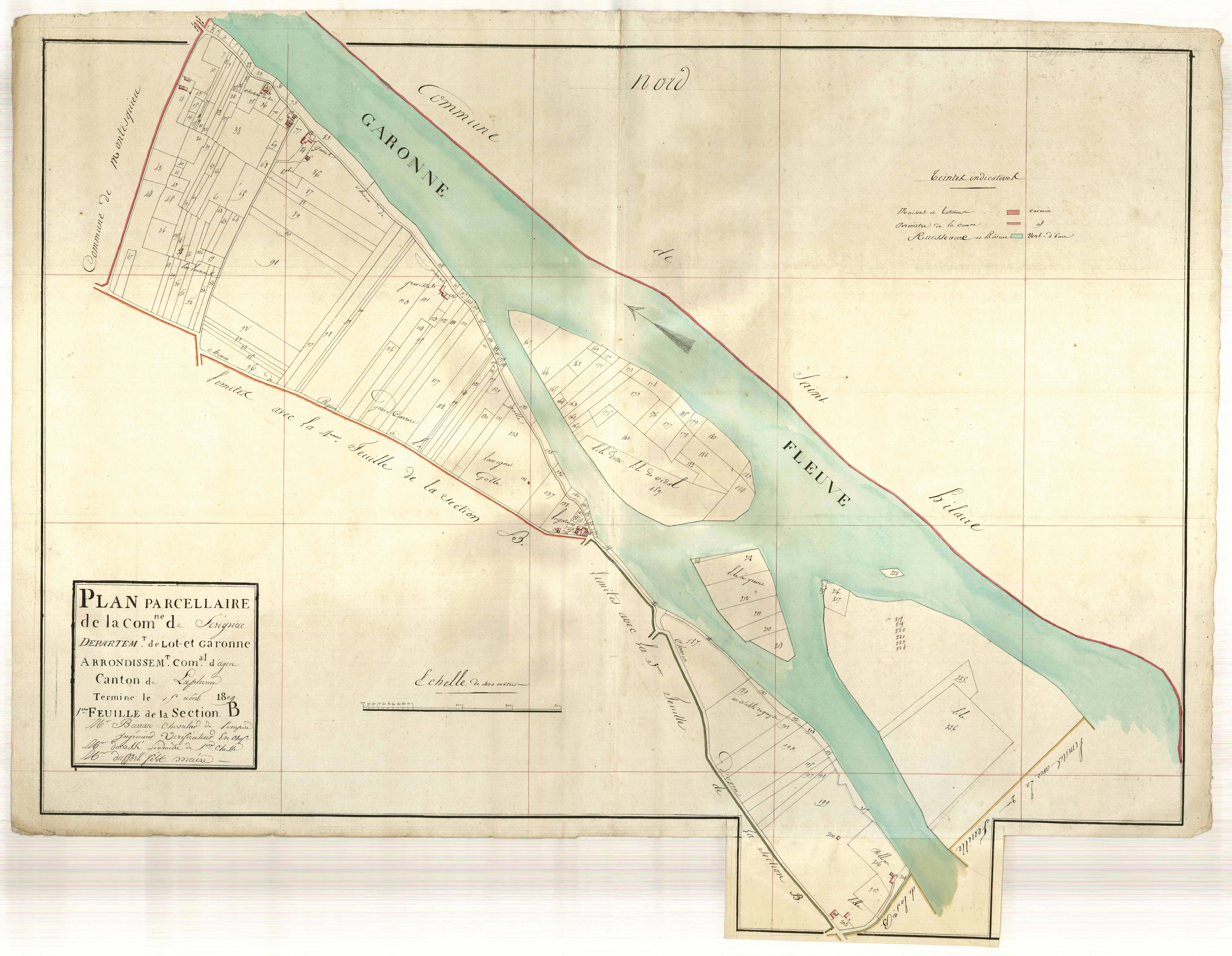 Plan primitif, atlas-B1, Sérignac-sur-Garonne