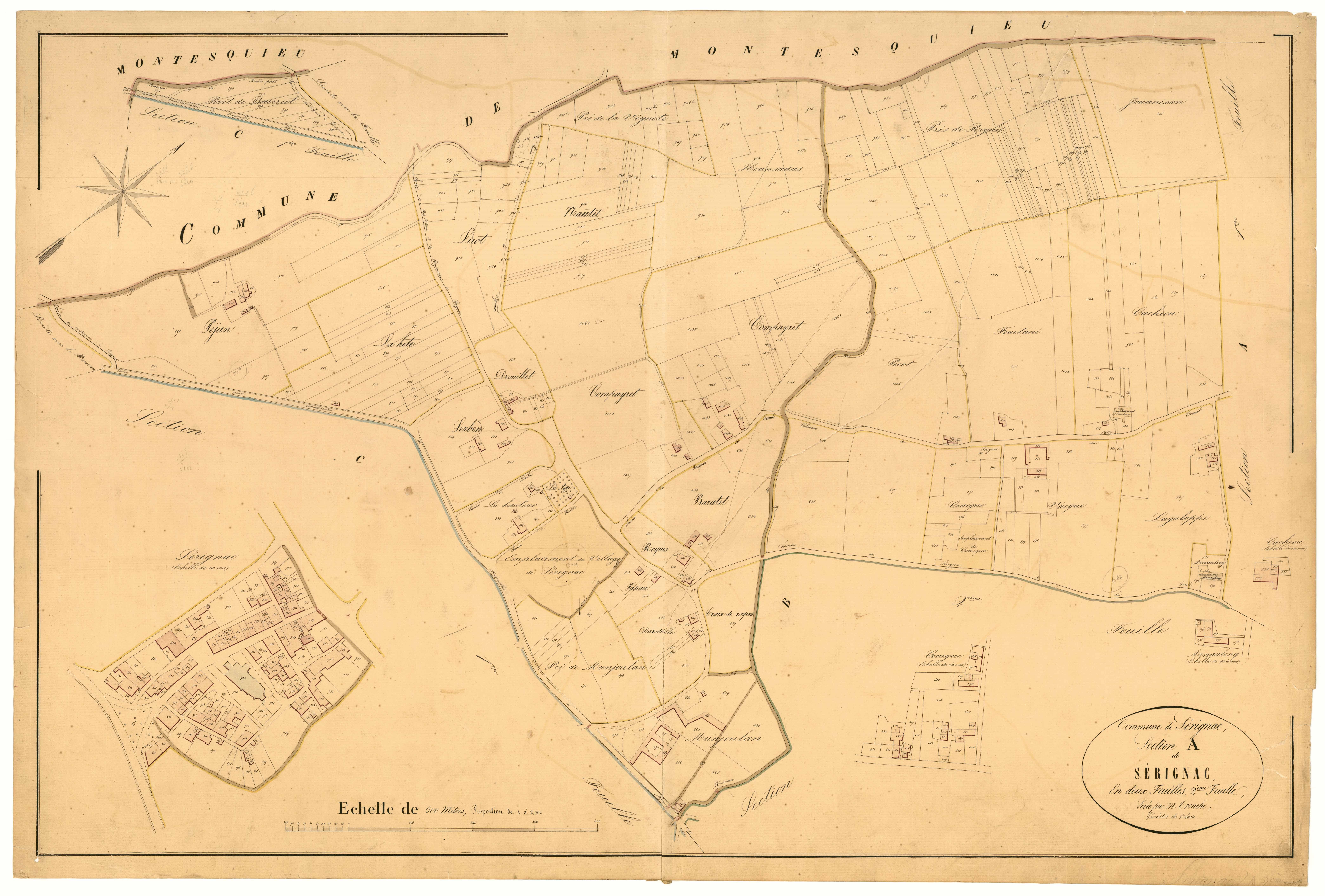 Plan napoléonien, atlas-A2 Sérignac, Sérignac-sur-Garonne