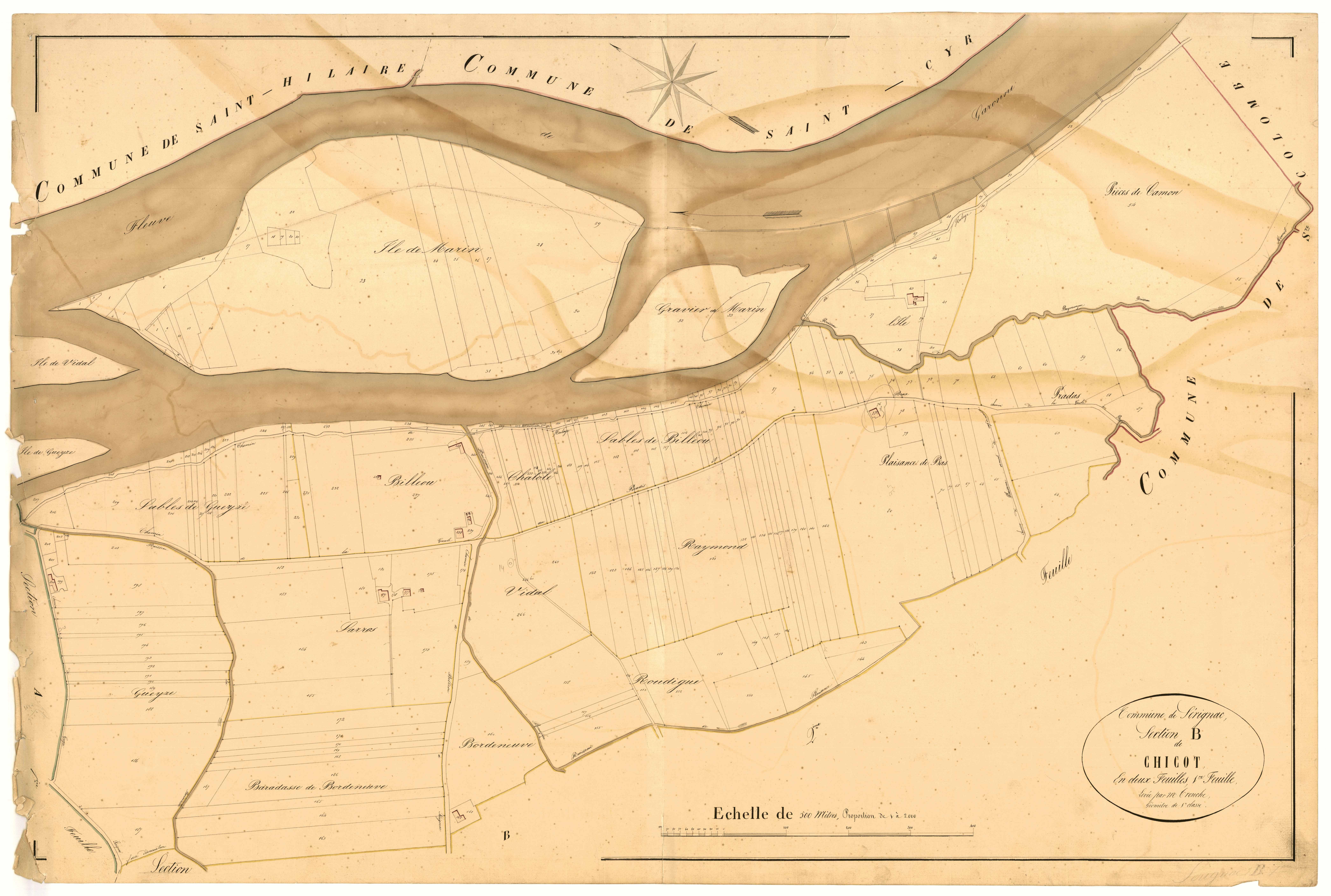 Plan napoléonien, atlas-B1 Chicot, Sérignac-sur-Garonne