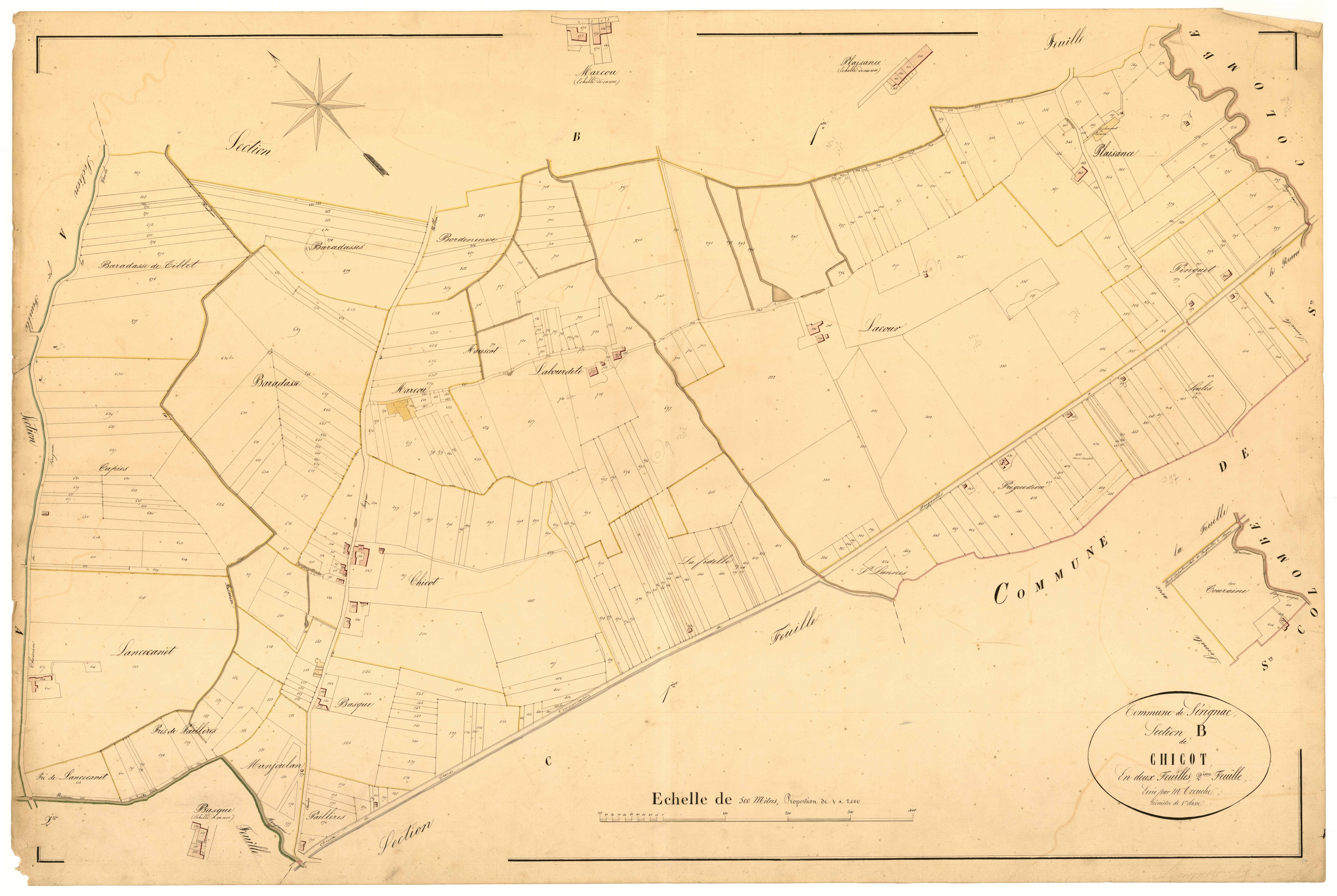 Plan napoléonien, atlas-B2 Chicot, Sérignac-sur-Garonne