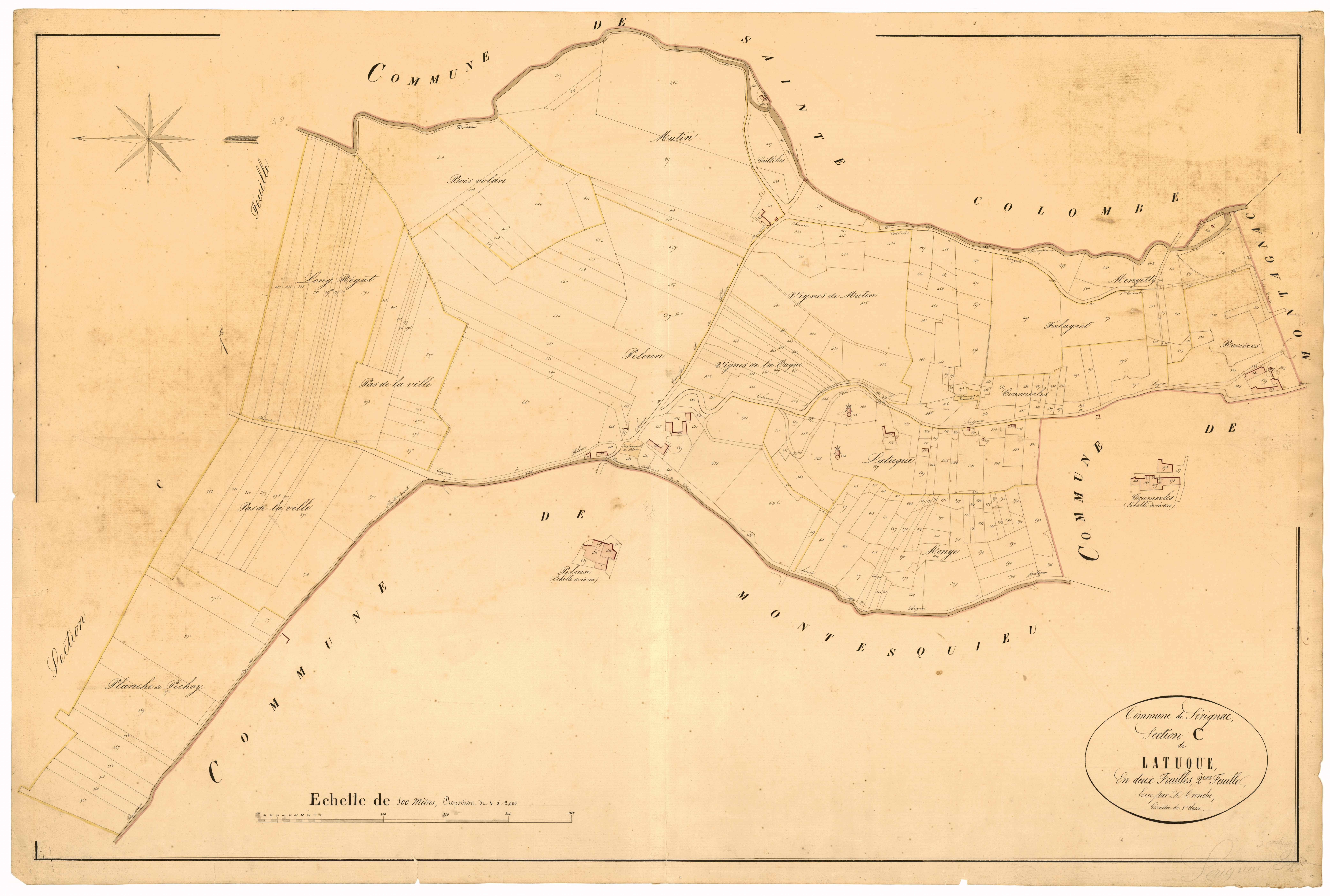 Plan napoléonien, atlas-C2 Latuque, Sérignac-sur-Garonne