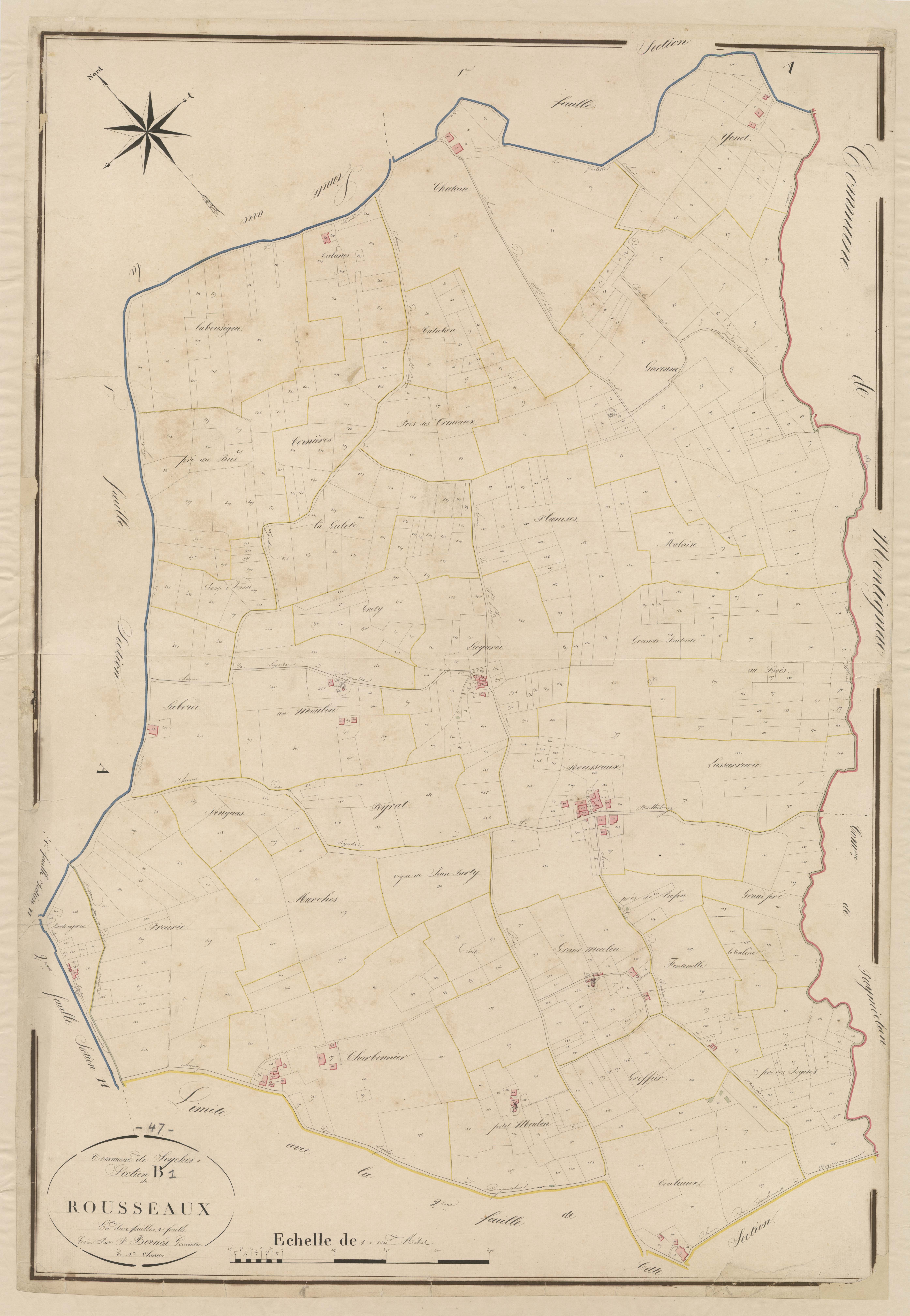 Plan napoléonien, atlas-B1 Rousseaux, Seyches