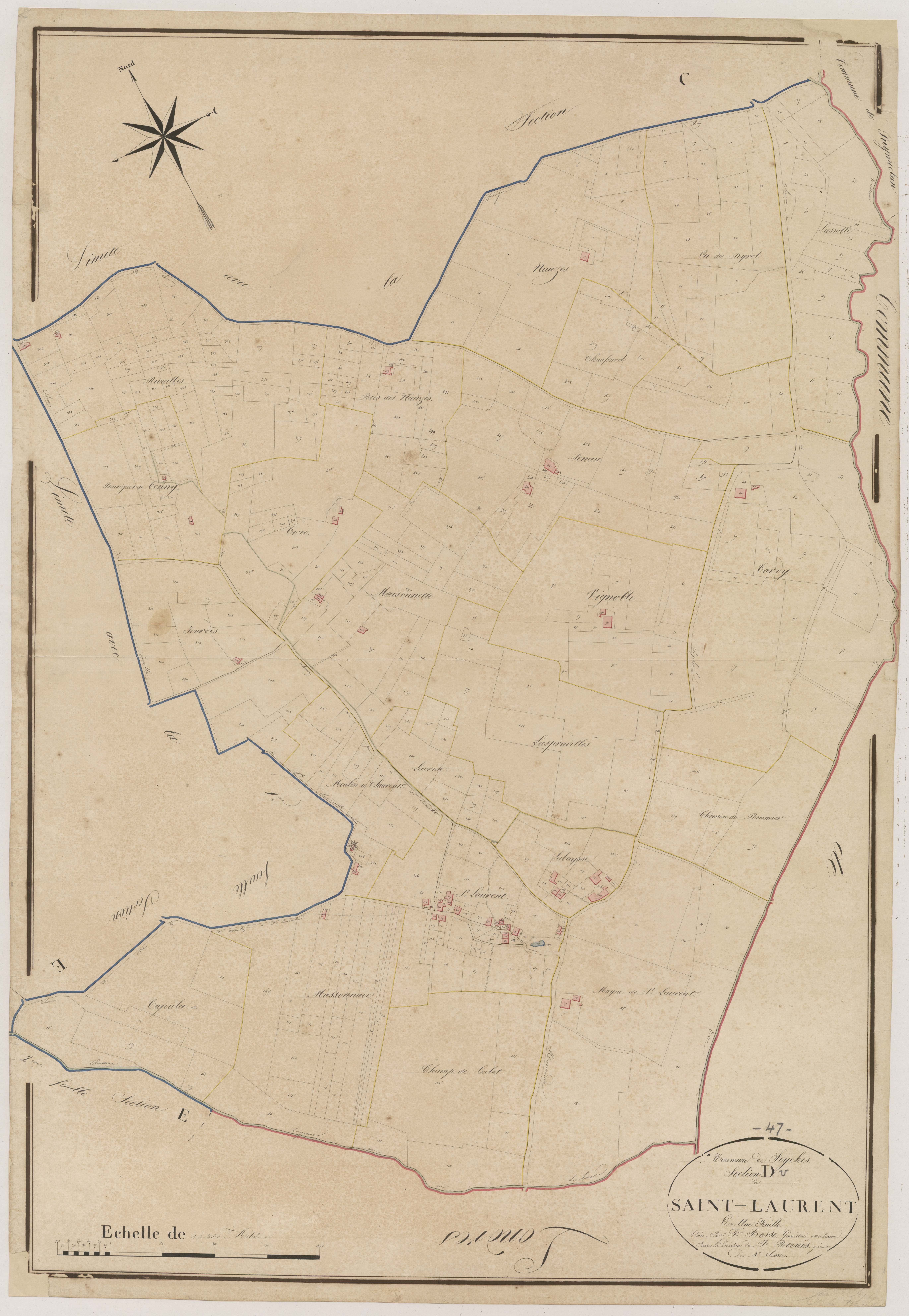 Plan napoléonien, atlas-D Saint-Laurent, Seyches