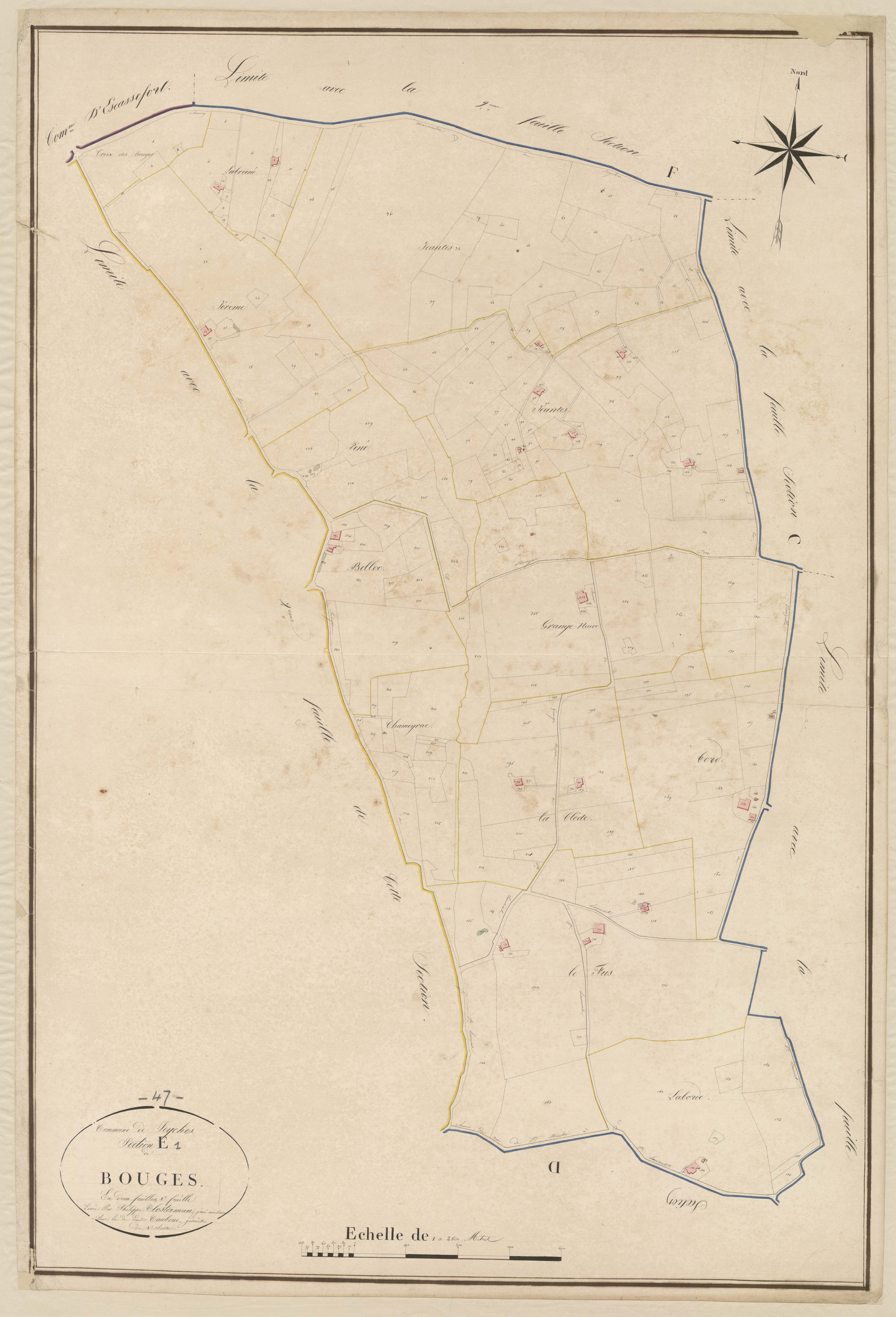 Plan napoléonien, atlas-E1 Bouges, Seyches