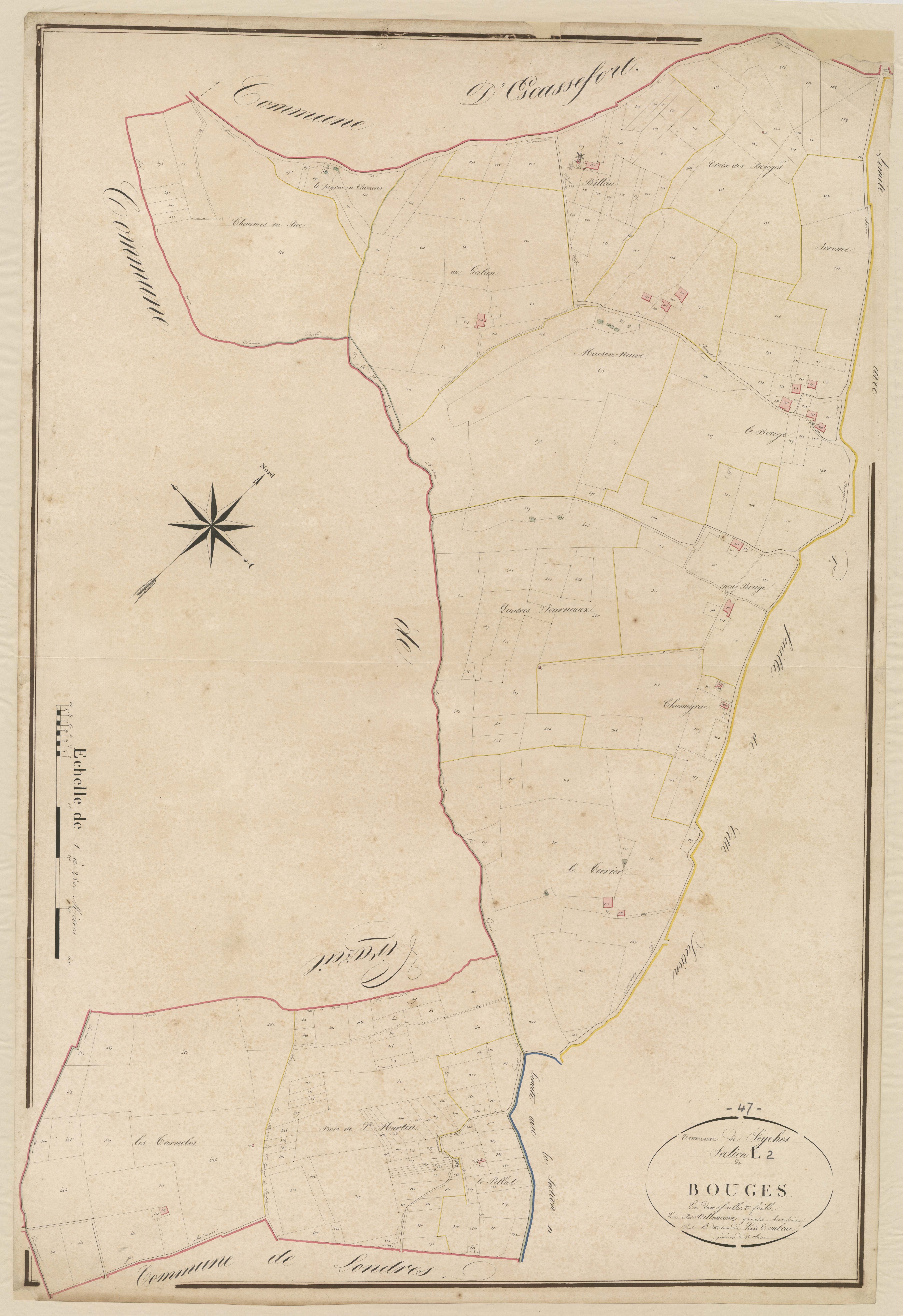 Plan napoléonien, atlas-E2 Bouges, Seyches