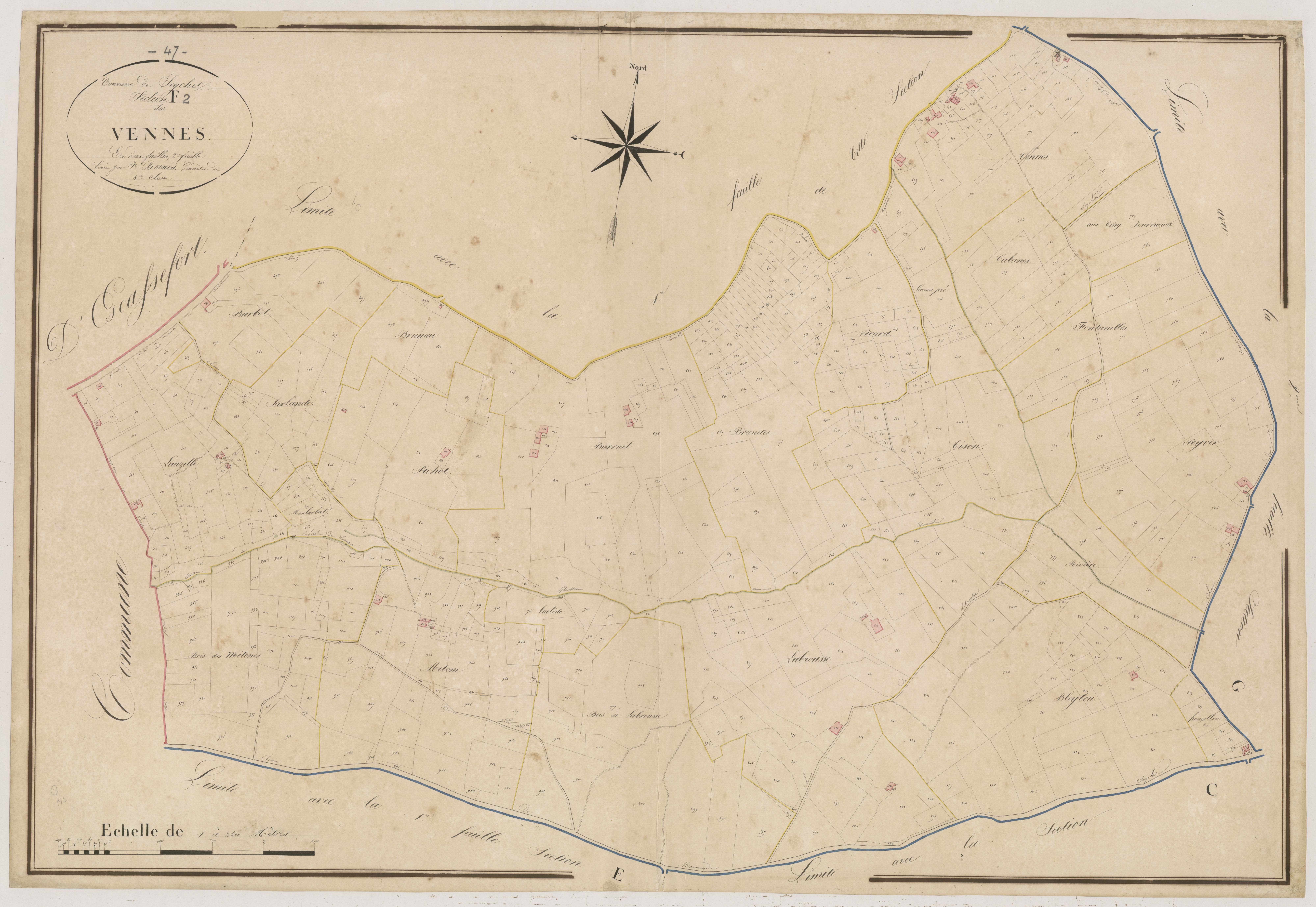 Plan napoléonien, atlas-F2 Vennes, Seyches