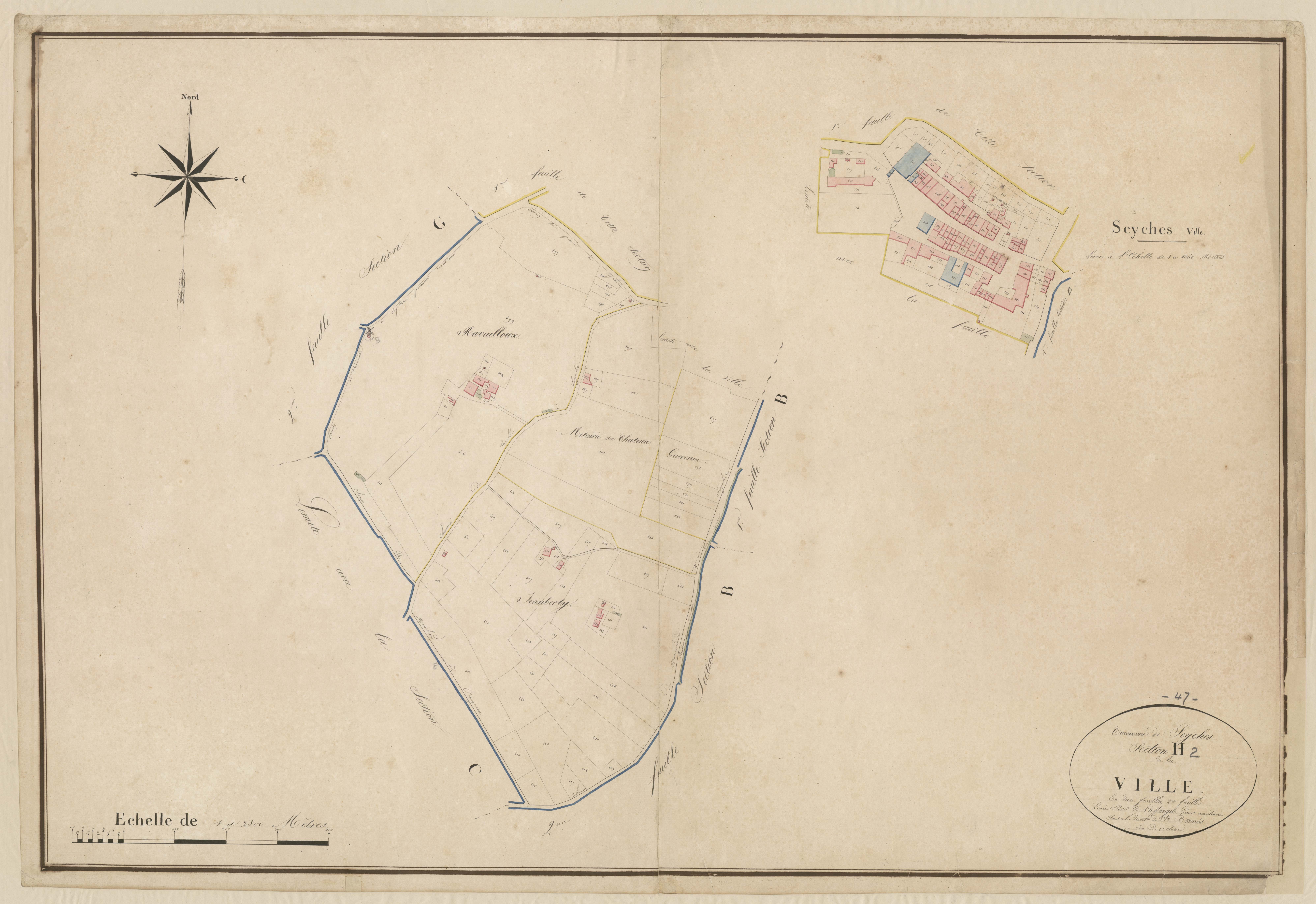 Plan napoléonien, atlas-H2 La Ville, Seyches