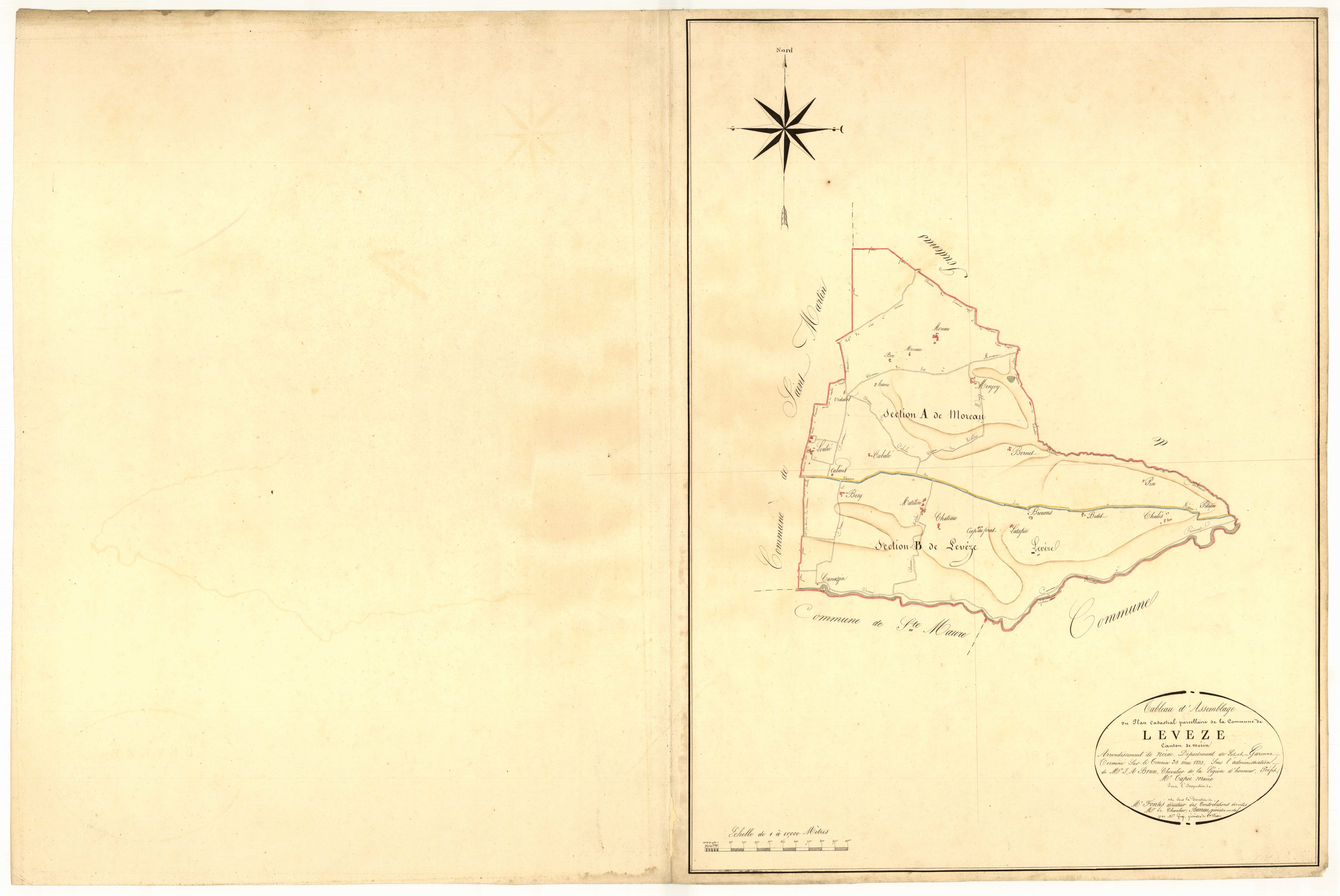 Plan napoléonien, atlas-TA, Levèze (voir Sos)