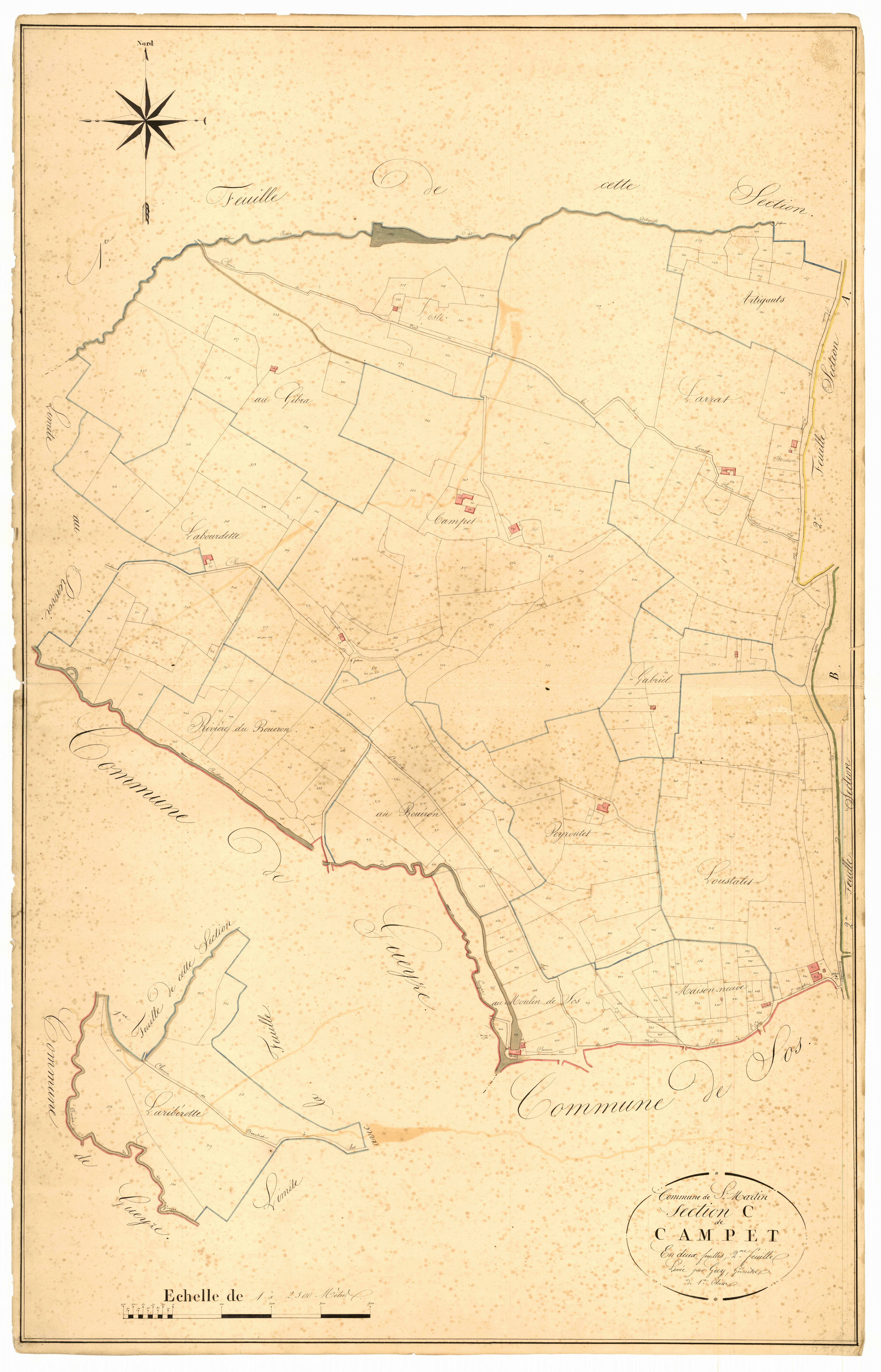 Plan napoléonien, atlas-C2 Campet, Saint-Martin (voir Sos)