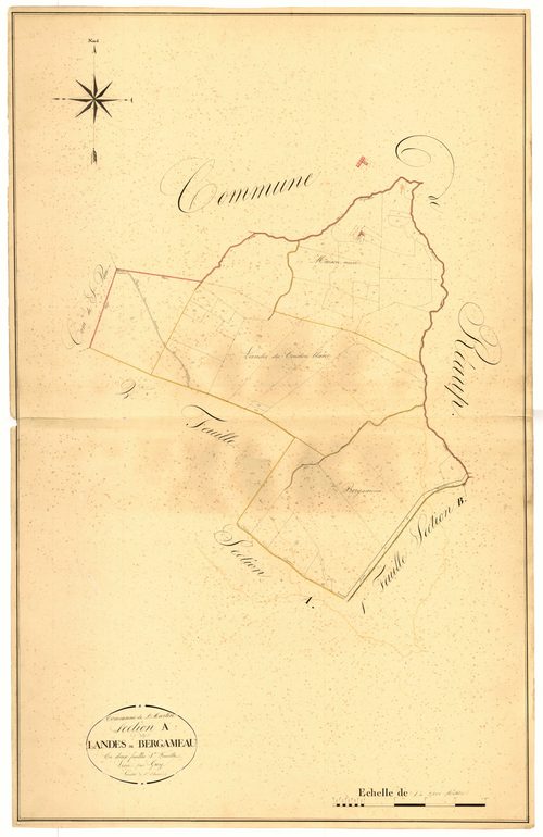 Plan napoléonien, atlas-A1 Landes et Bergameau, Saint-Martin (voir Sos)
