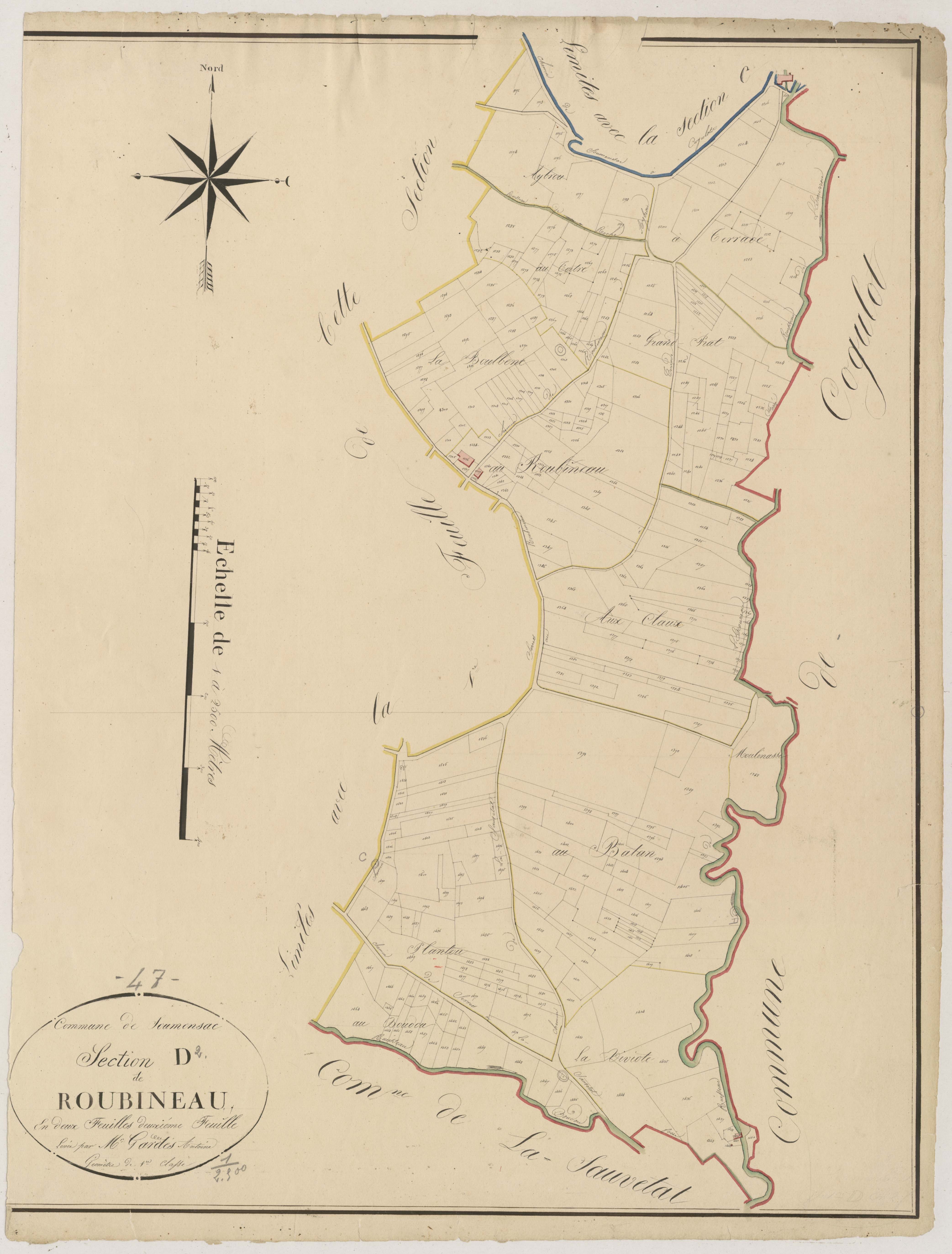 Plan napoléonien, atlas-D2 Roubineau, Soumensac