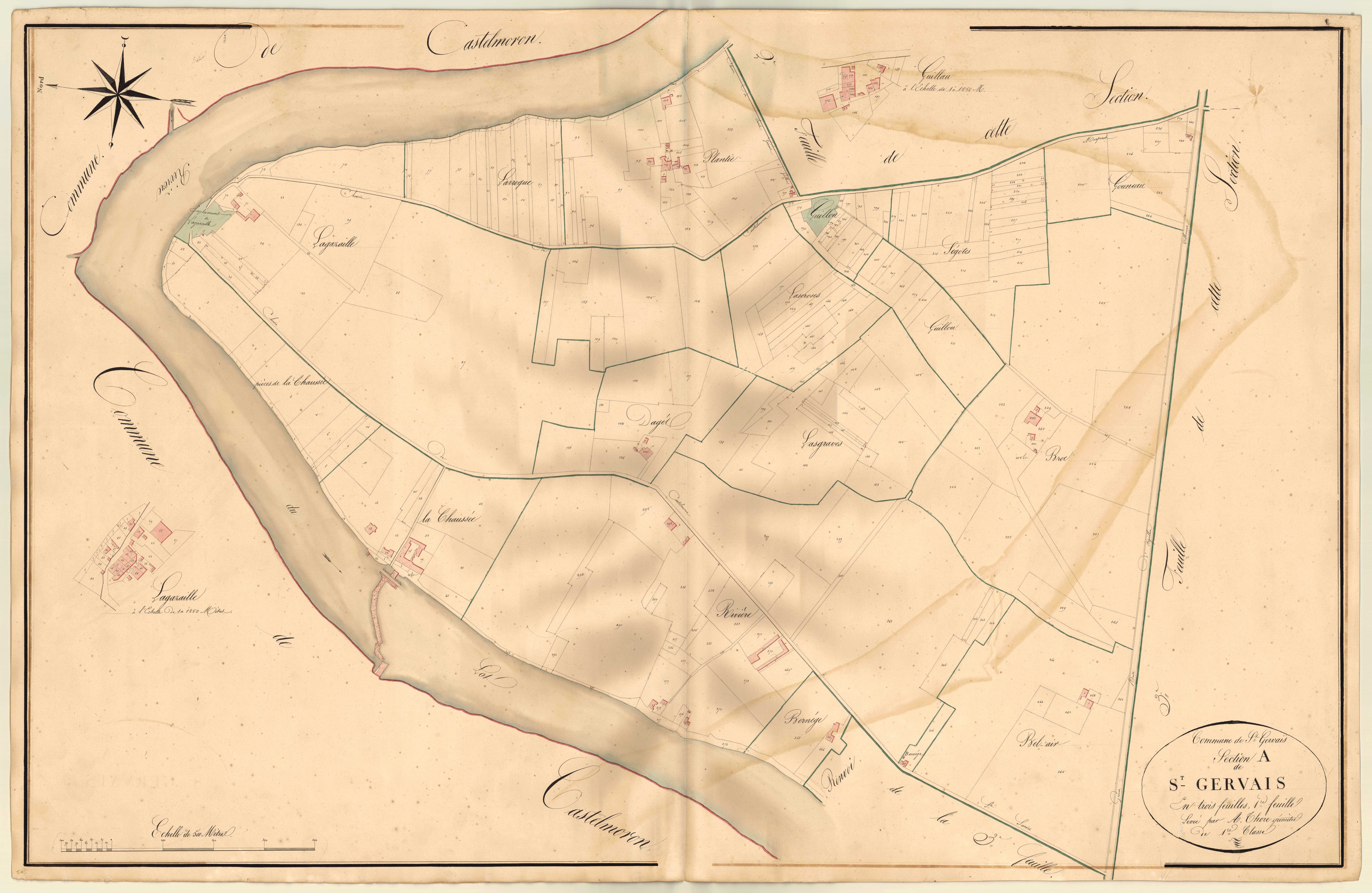 Plan napoléonien, atlas-A1 Saint-Gervais, Saint-Gervais (voir Le Temple)