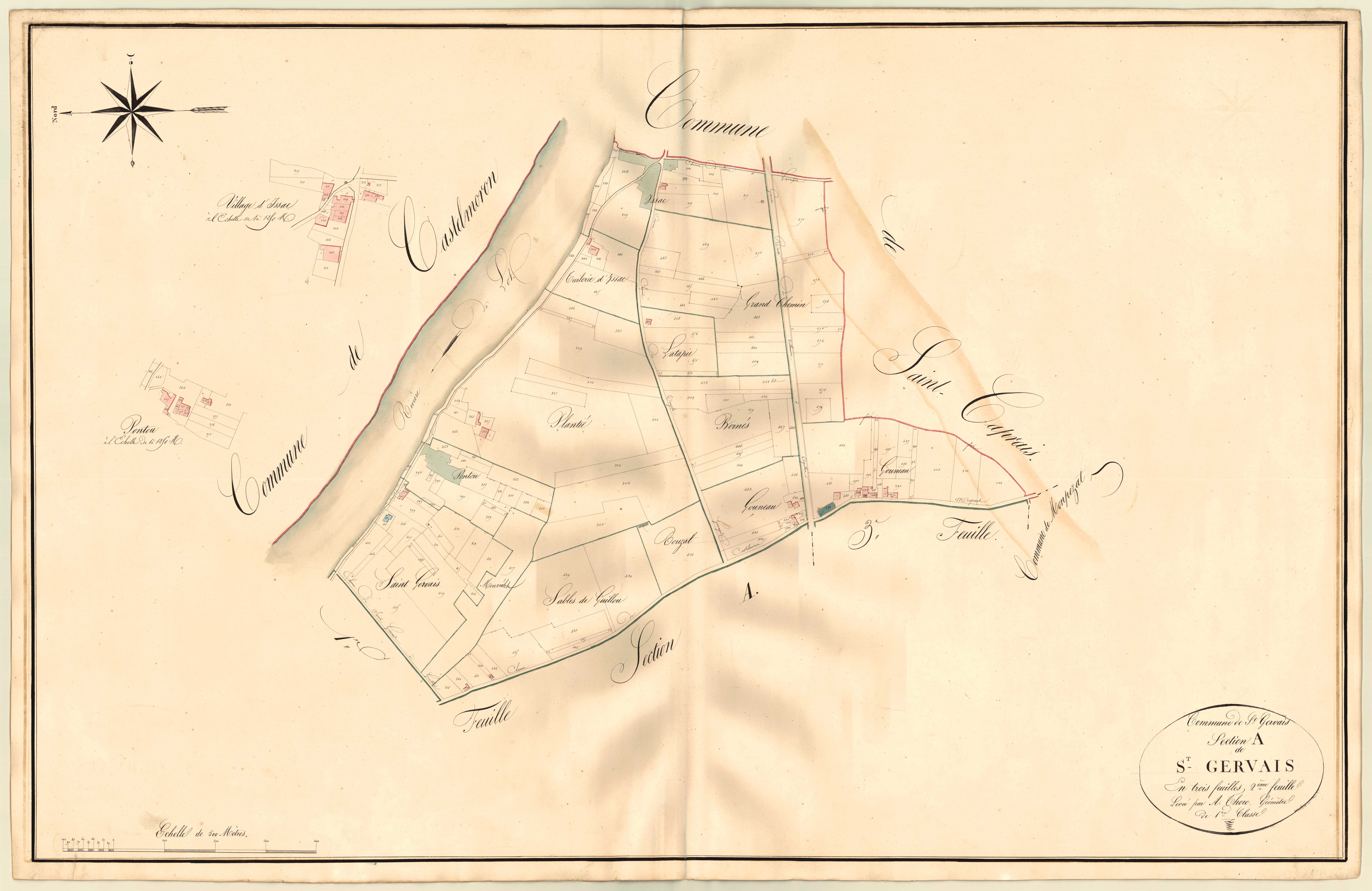 Plan napoléonien, atlas-A2 Saint-Gervais, Saint-Gervais (voir Le Temple)