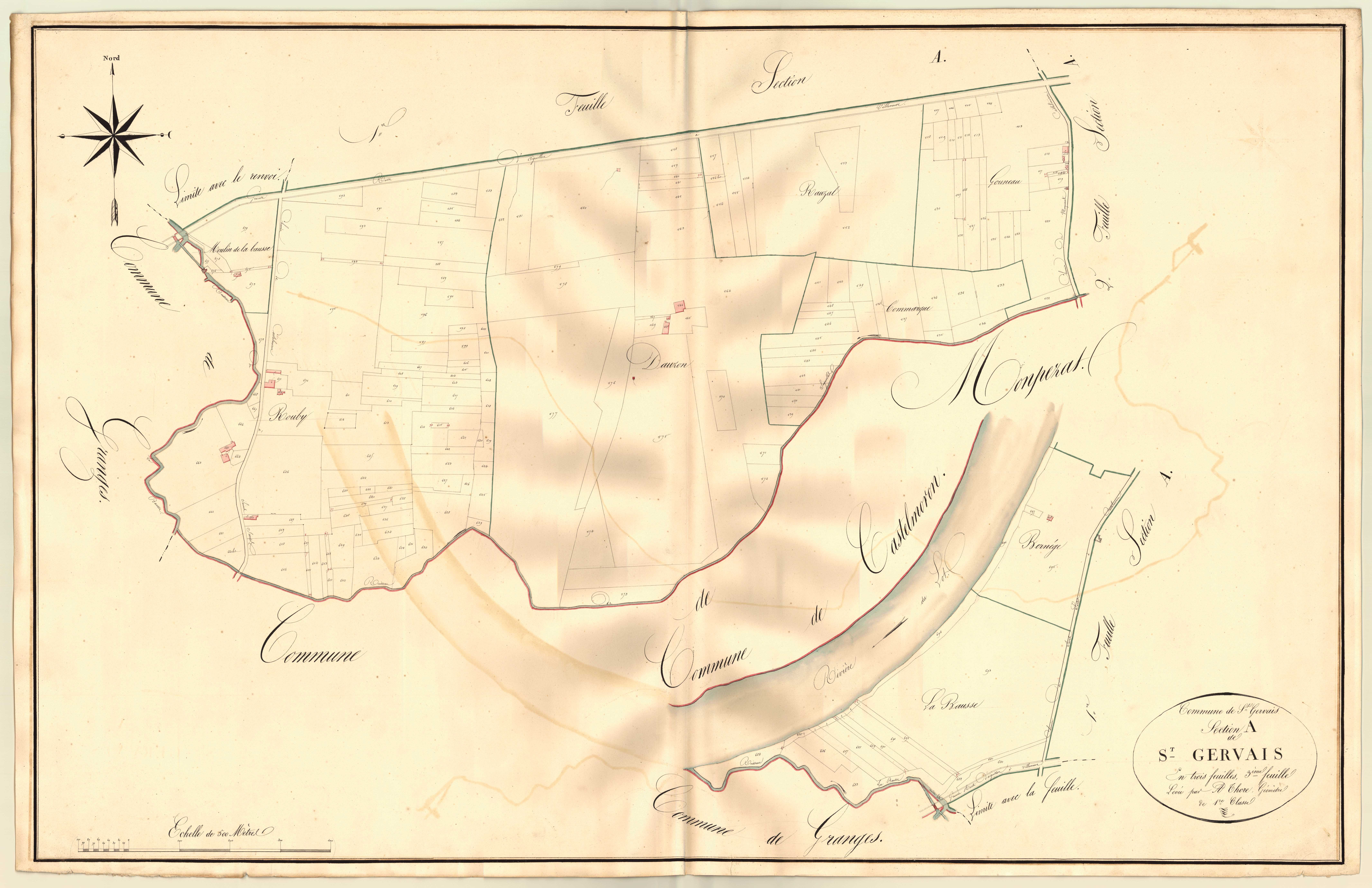 Plan napoléonien, atlas-A3 Saint-Gervais, Saint-Gervais (voir Le Temple)