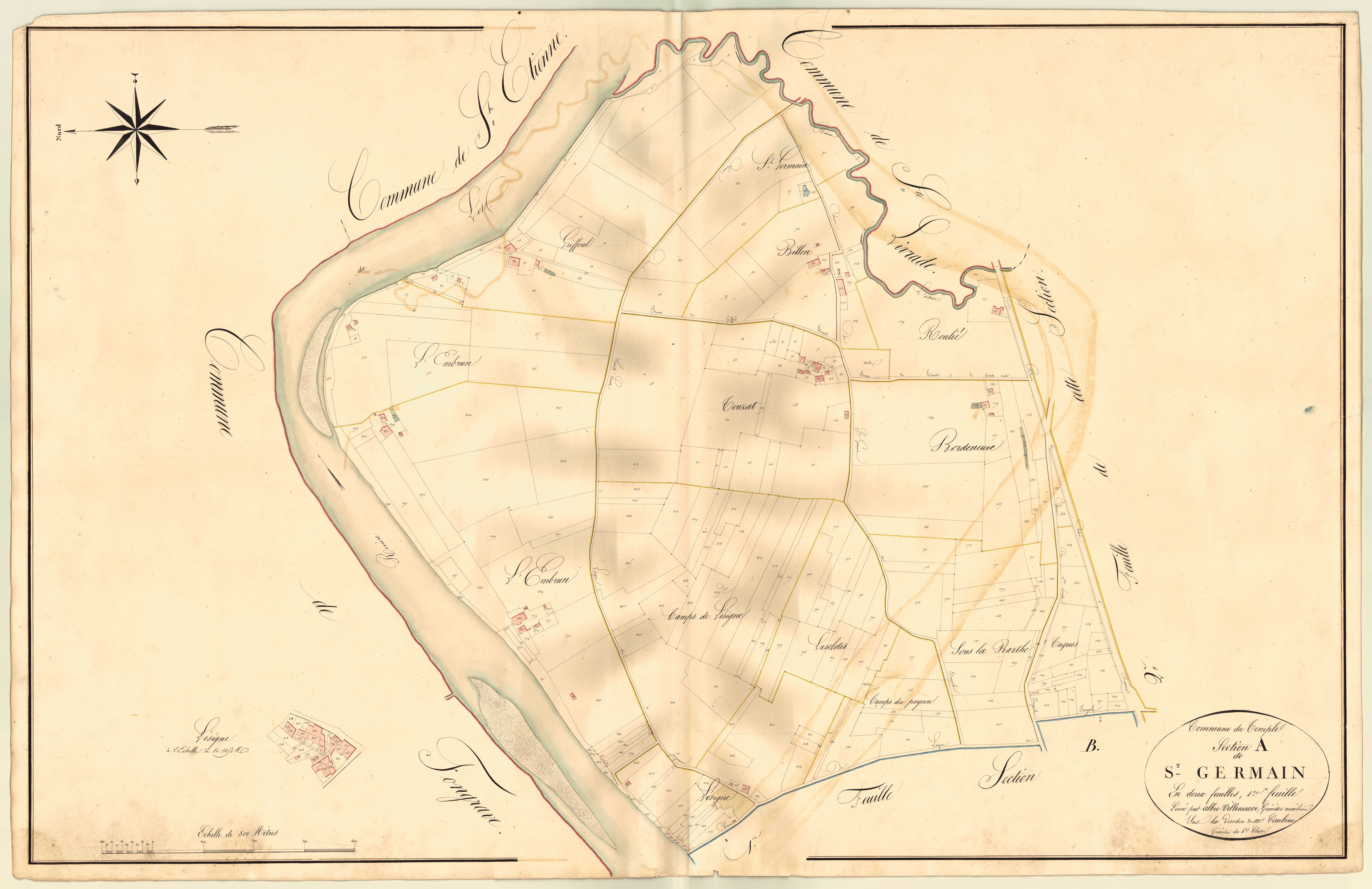 Plan napoléonien, atlas-A1 Saint-Germain, Temple-sur-Lot (Le)