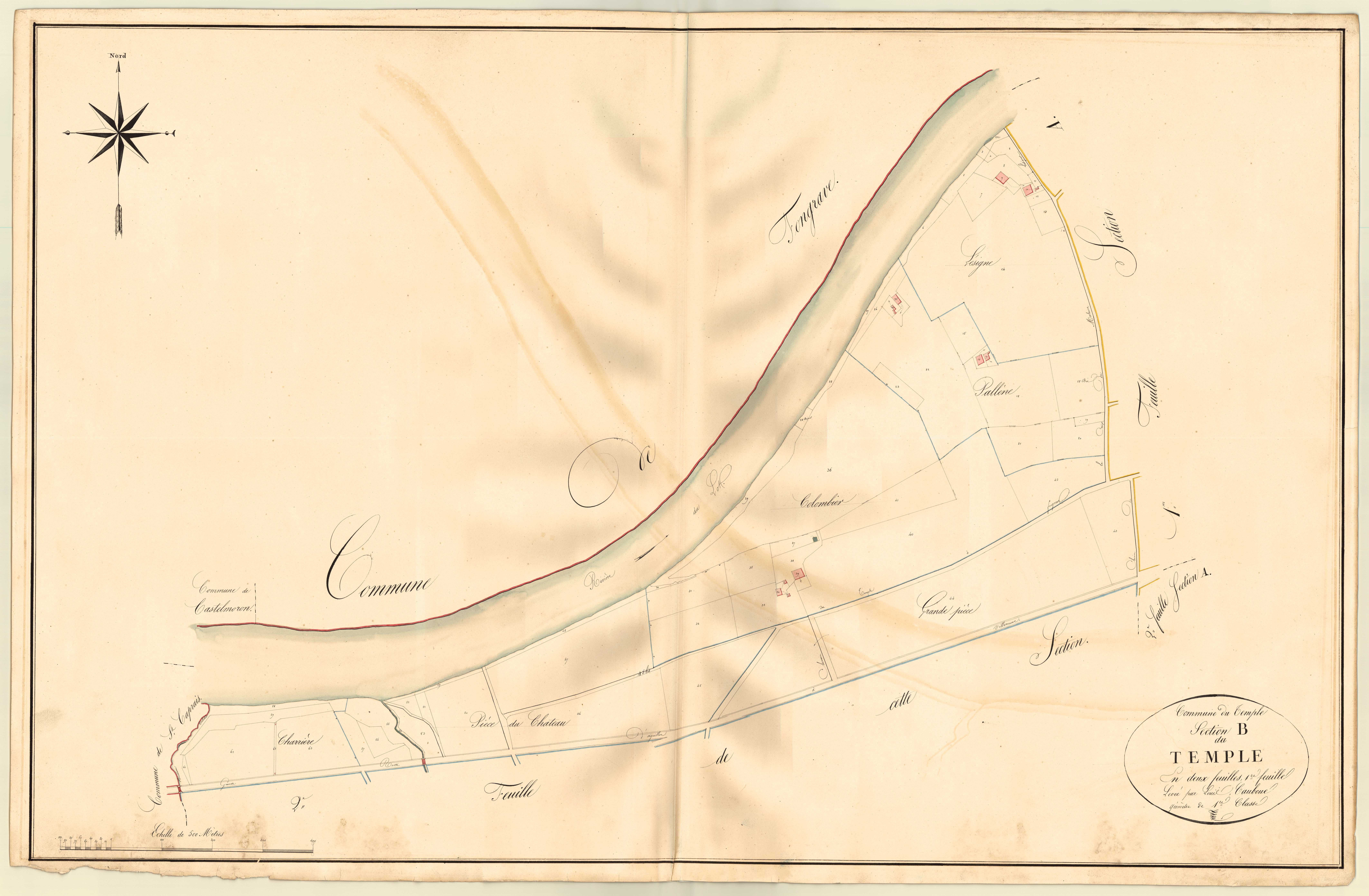 Plan napoléonien, atlas-B1 Le Temple, Temple-sur-Lot (Le)