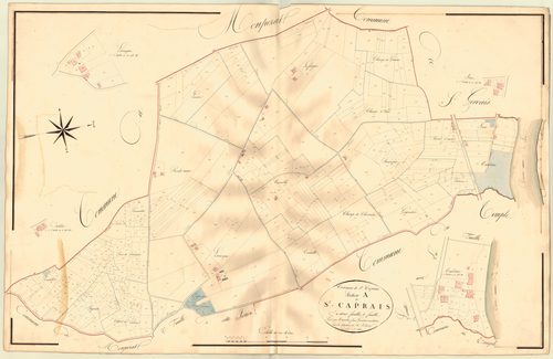 Plan napoléonien, atlas-A1 Saint-Caprais, Saint-Caprais (voir Le Temple)