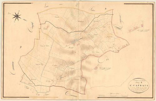 Plan napoléonien, atlas-A2 Saint-Caprais, Saint-Caprais (voir Le Temple)