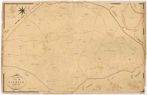 Plan napoléonien, atlas-B1 La Grèze, Saint-Caprais (voir Le Temple)