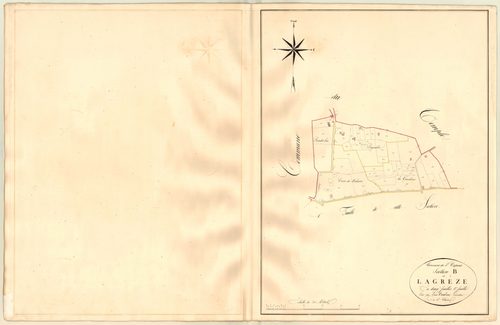 Plan napoléonien, atlas-B2 La Grèze, Saint-Caprais (voir Le Temple)