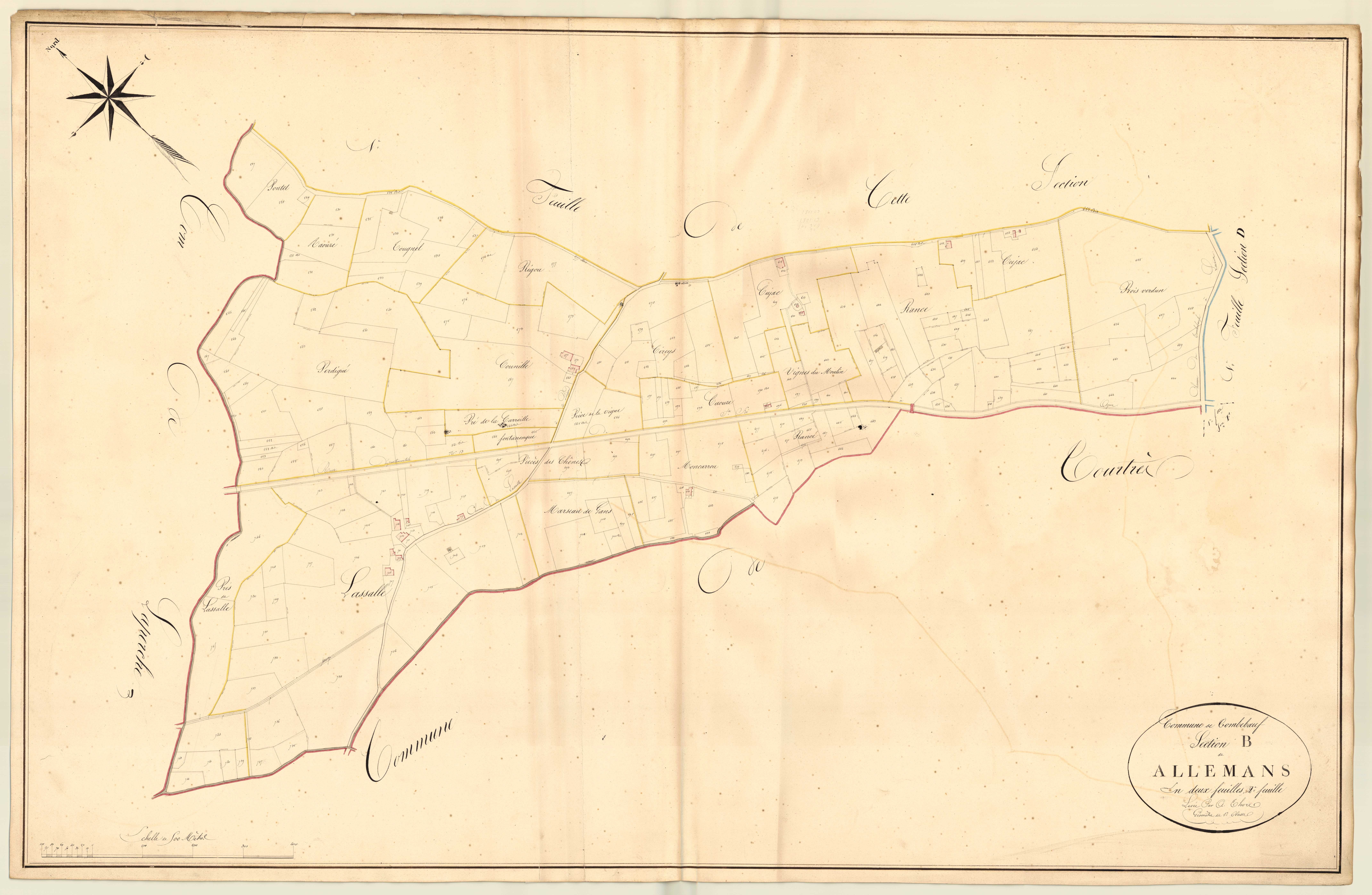 Plan napoléonien, atlas-B2 Allemans, Tombeboeuf
