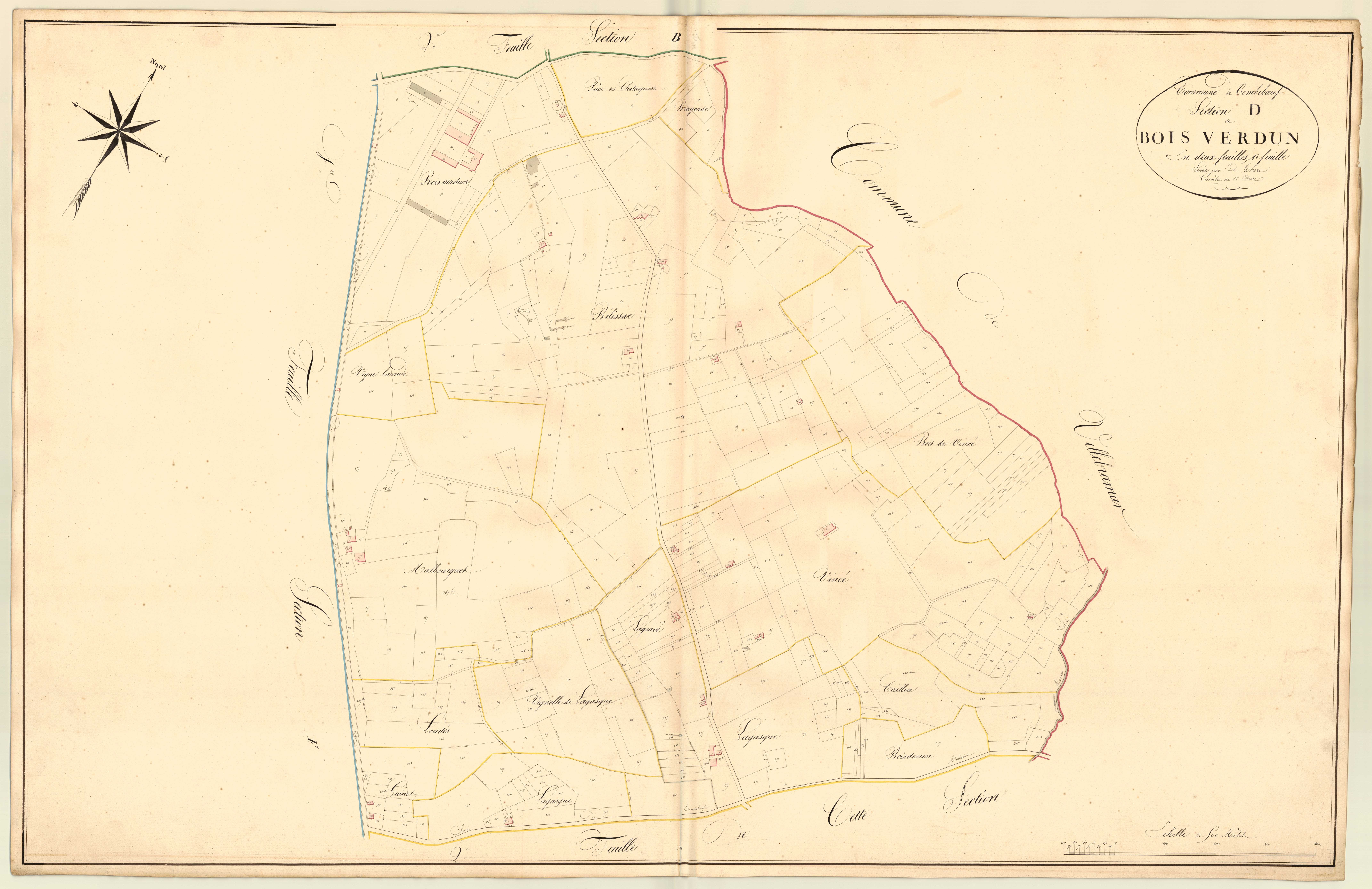 Plan napoléonien, atlas-D1 Bois Verdun, Tombeboeuf