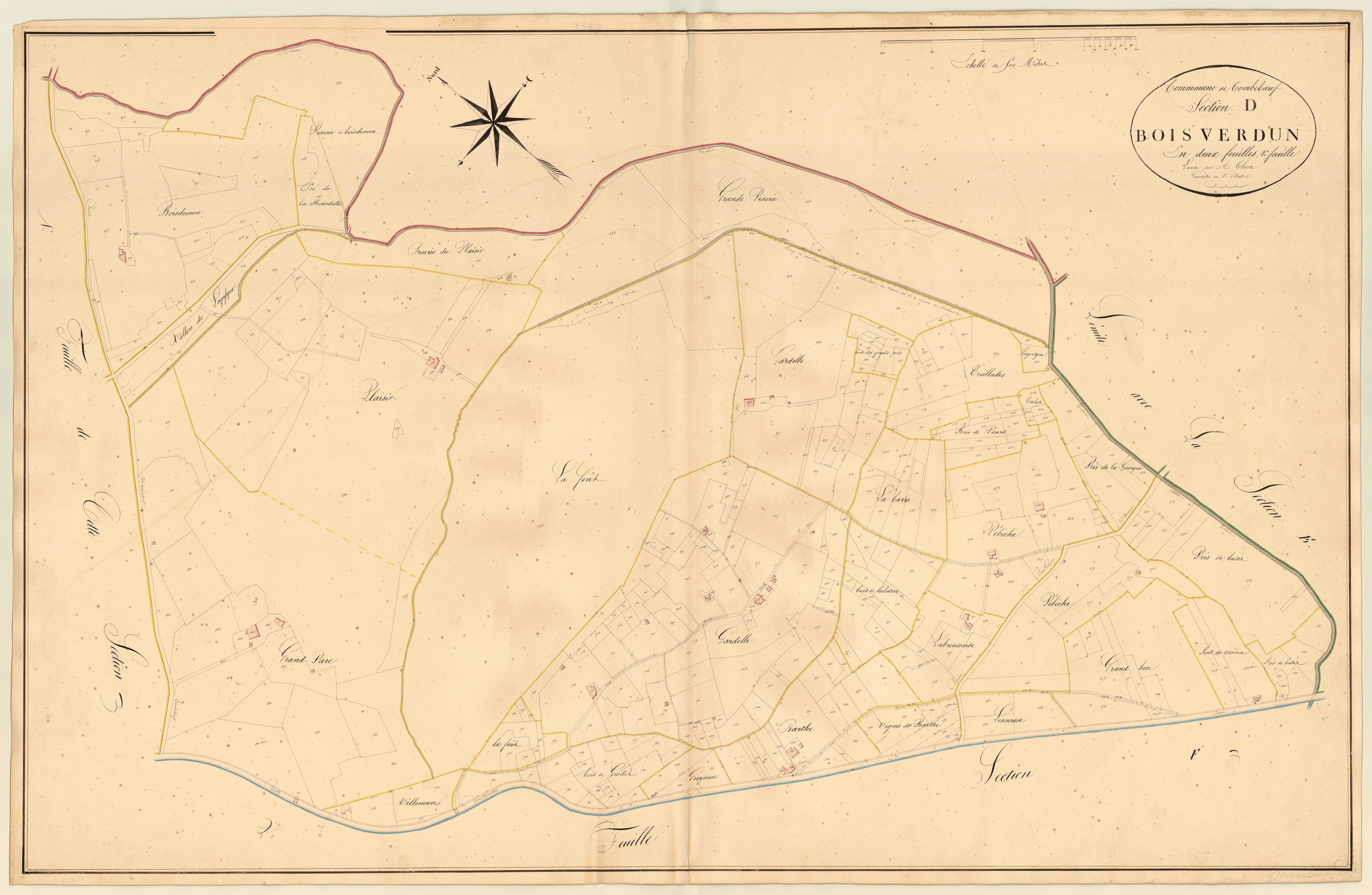 Plan napoléonien, atlas-D2 Bois Verdun, Tombeboeuf