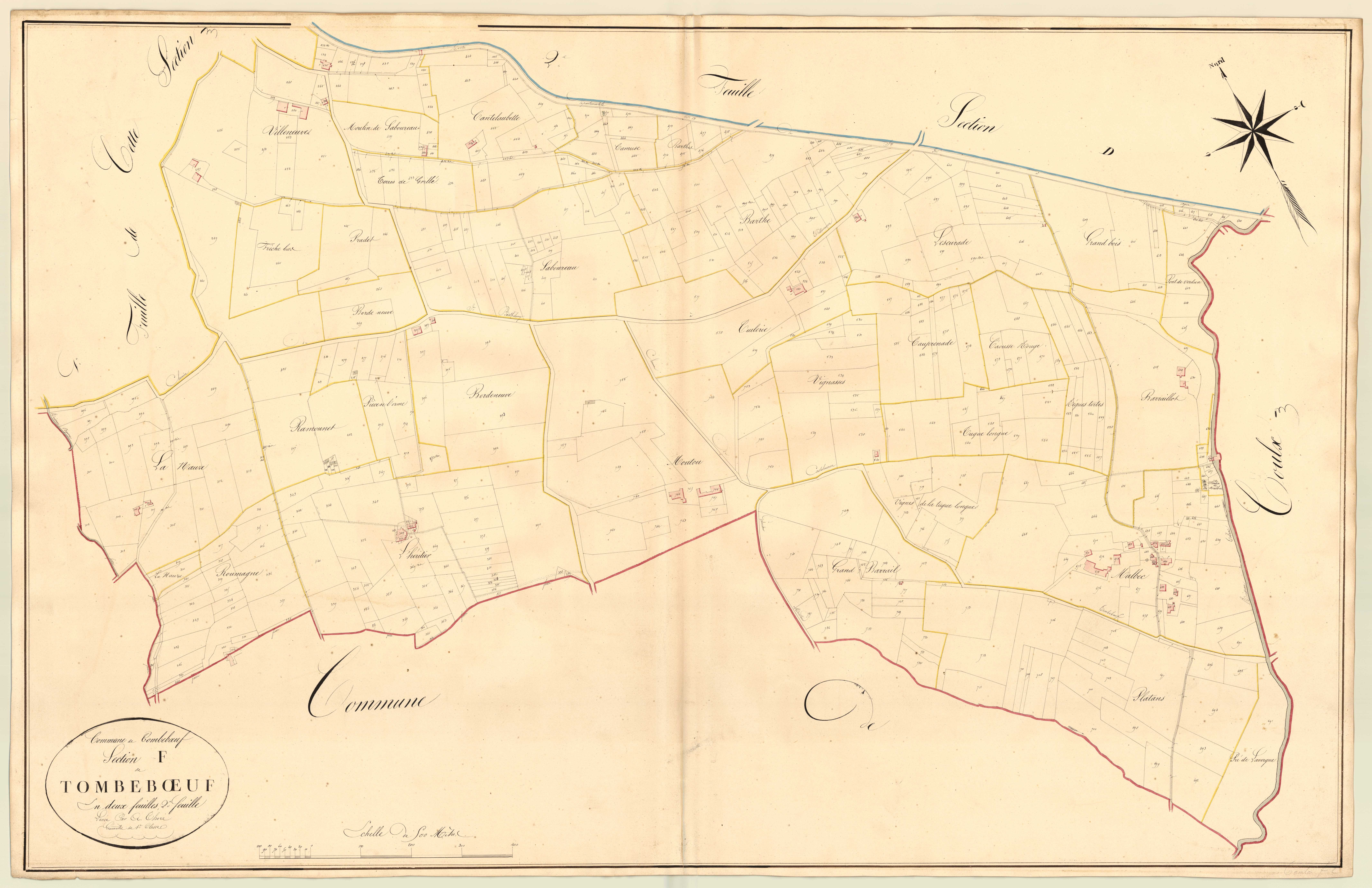 Plan napoléonien, atlas-F2 Tombeboeuf, Tombeboeuf
