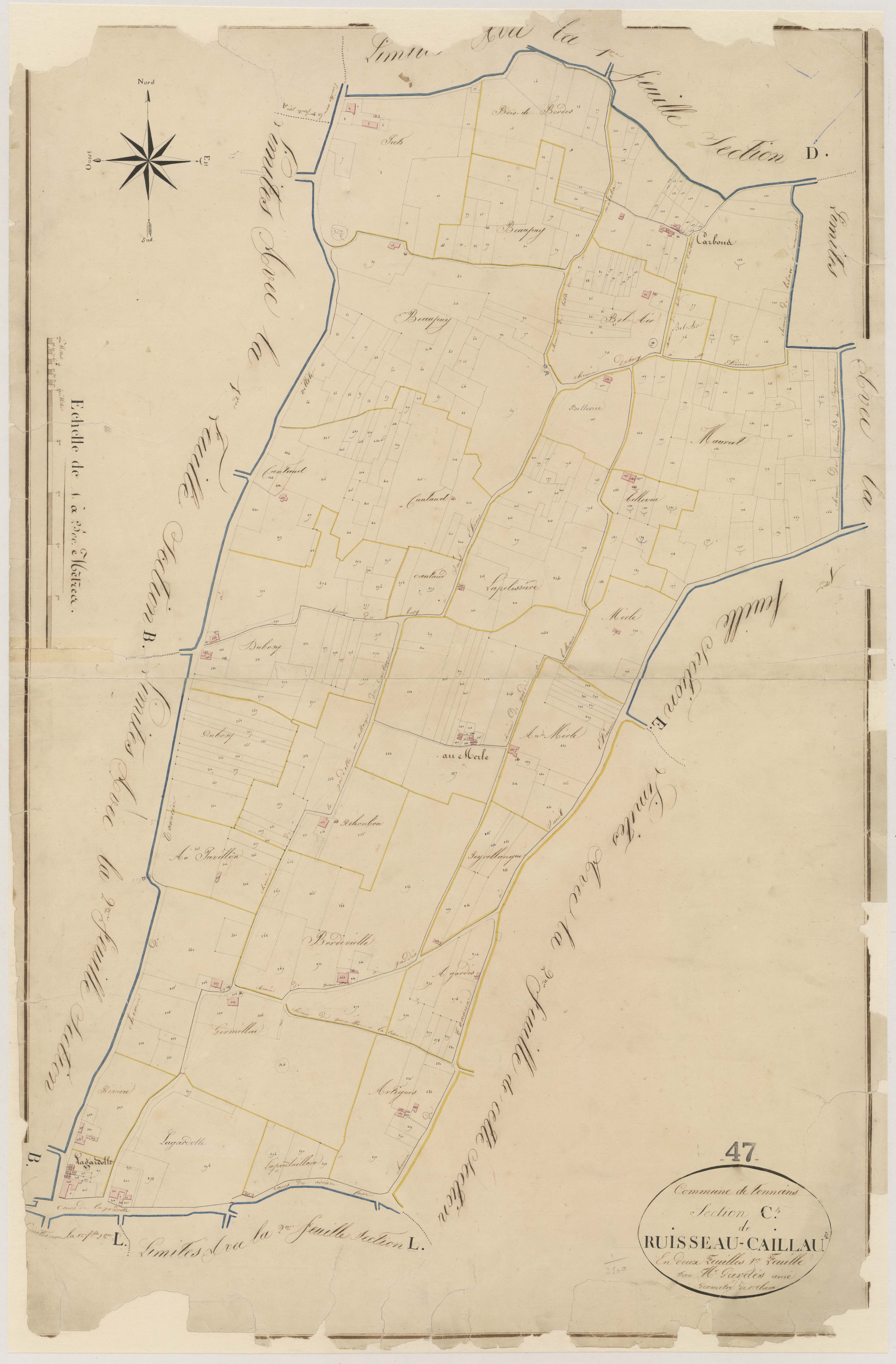 Plan napoléonien, atlas-C1 Ruisseau-Caillau, Tonneins