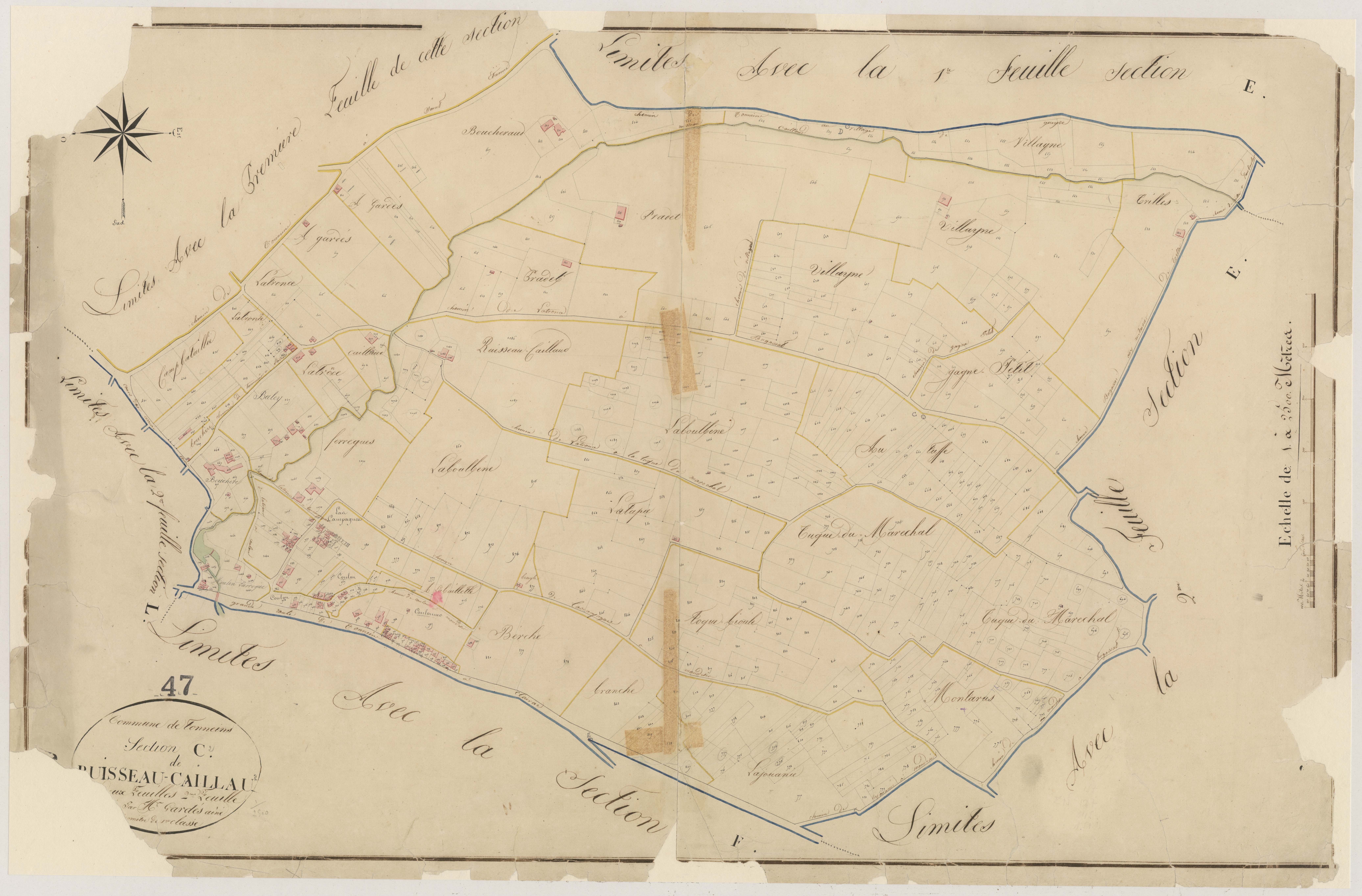 Plan napoléonien, atlas-C2 Ruisseau-Caillau, Tonneins