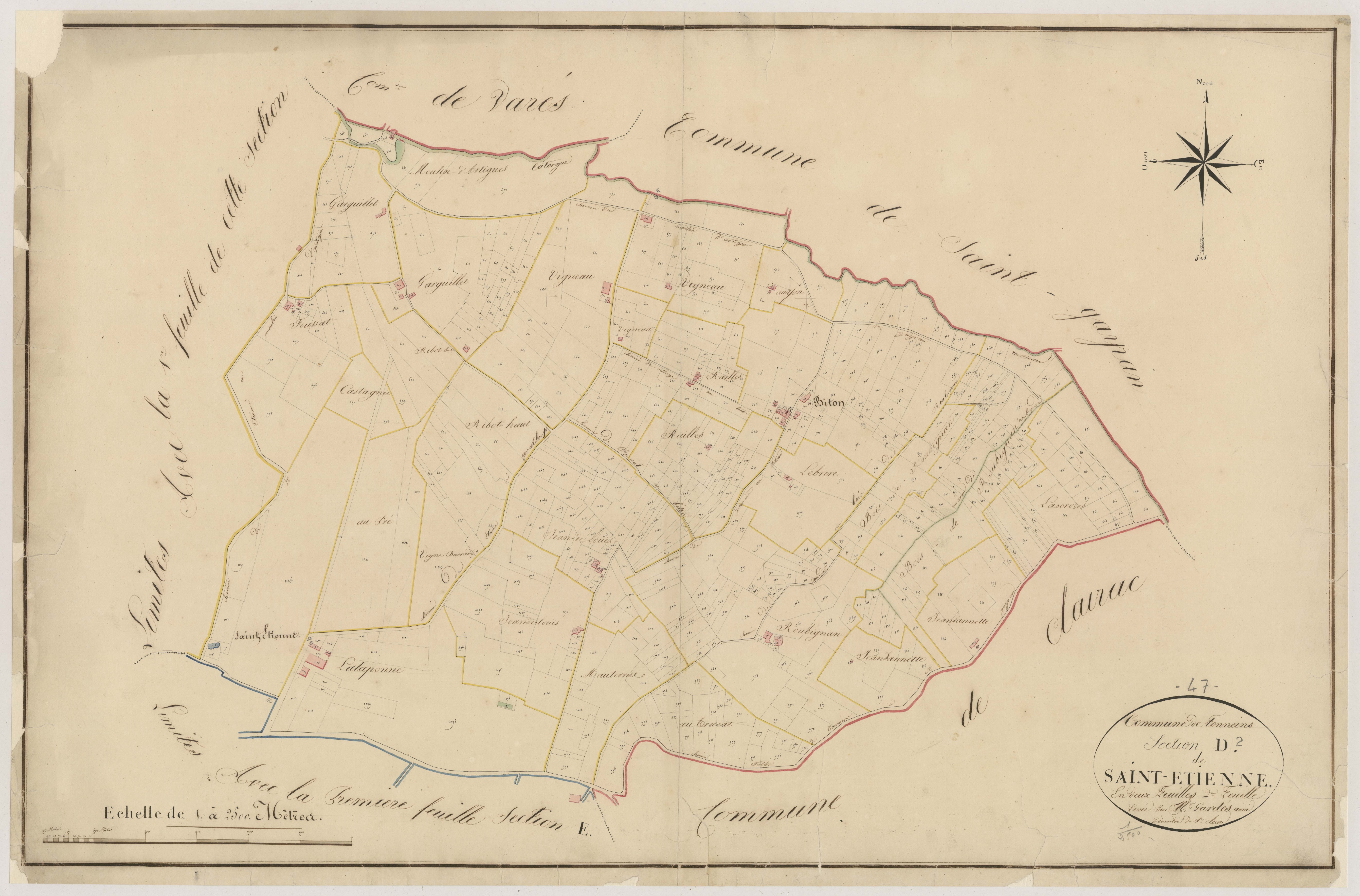 Plan napoléonien, atlas-D2 Saint-Etienne, Tonneins