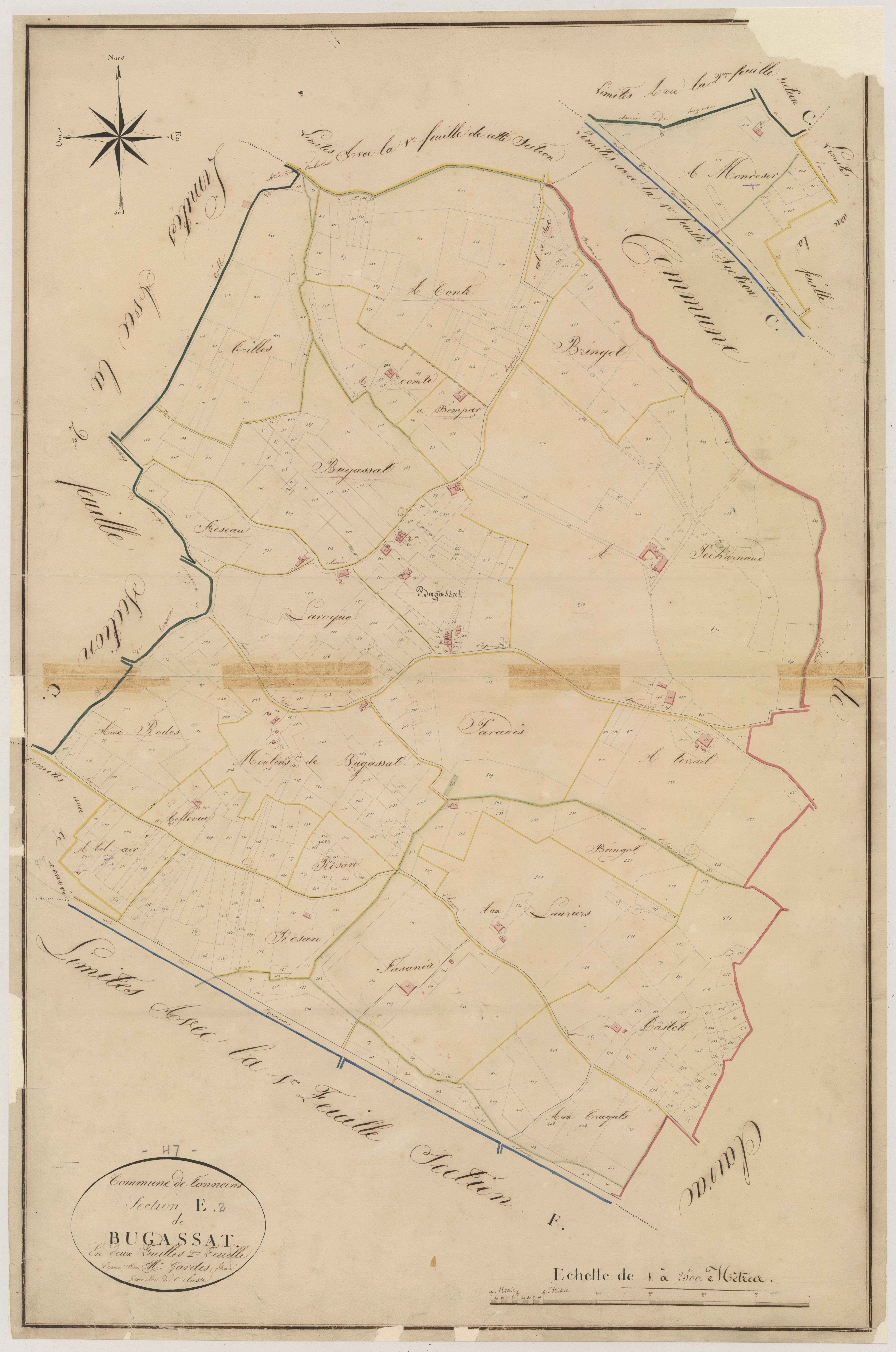 Plan napoléonien, atlas-E2 Bugassac, Tonneins