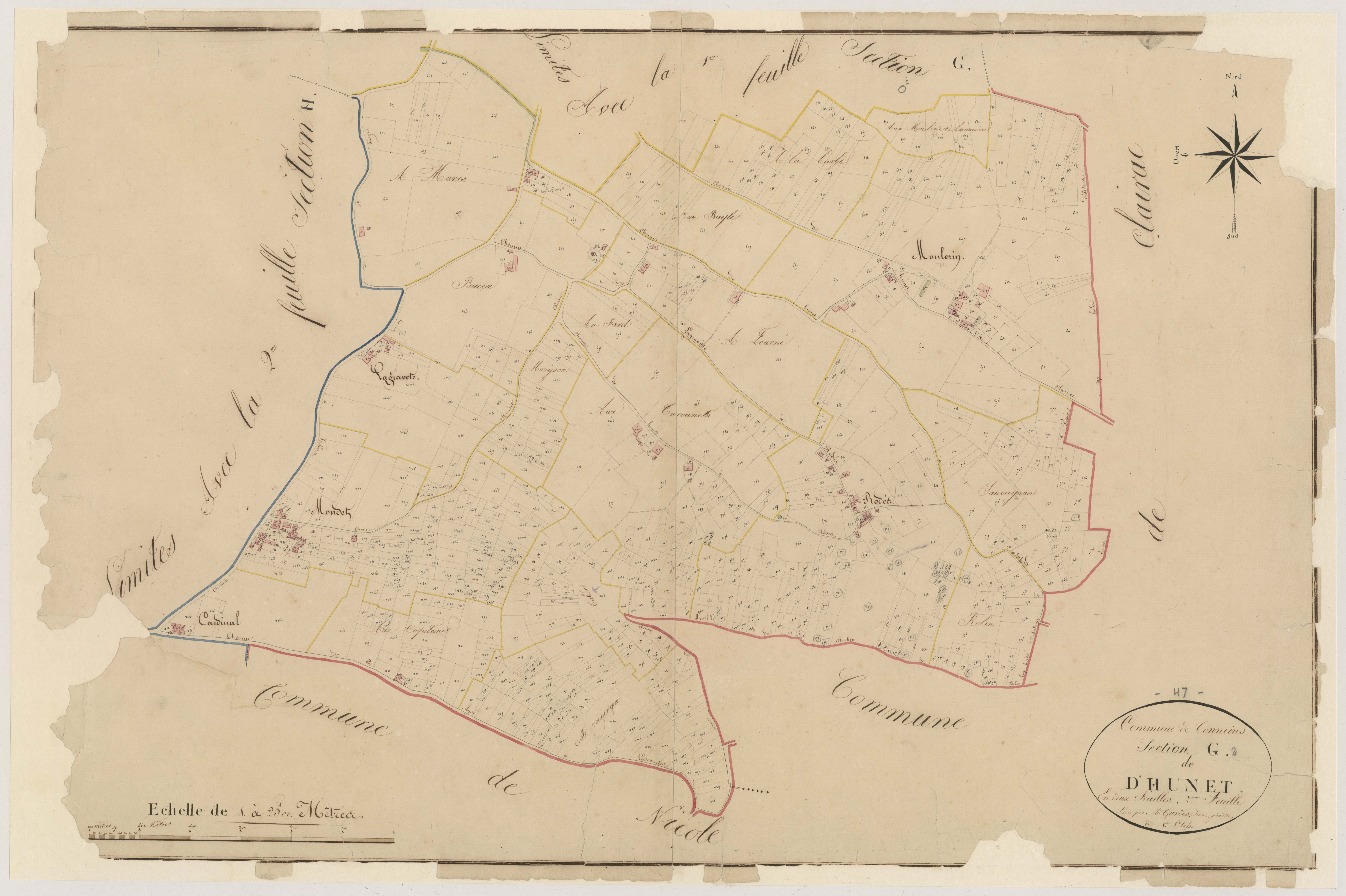 Plan napoléonien, atlas-G2 D’Hunet, Tonneins