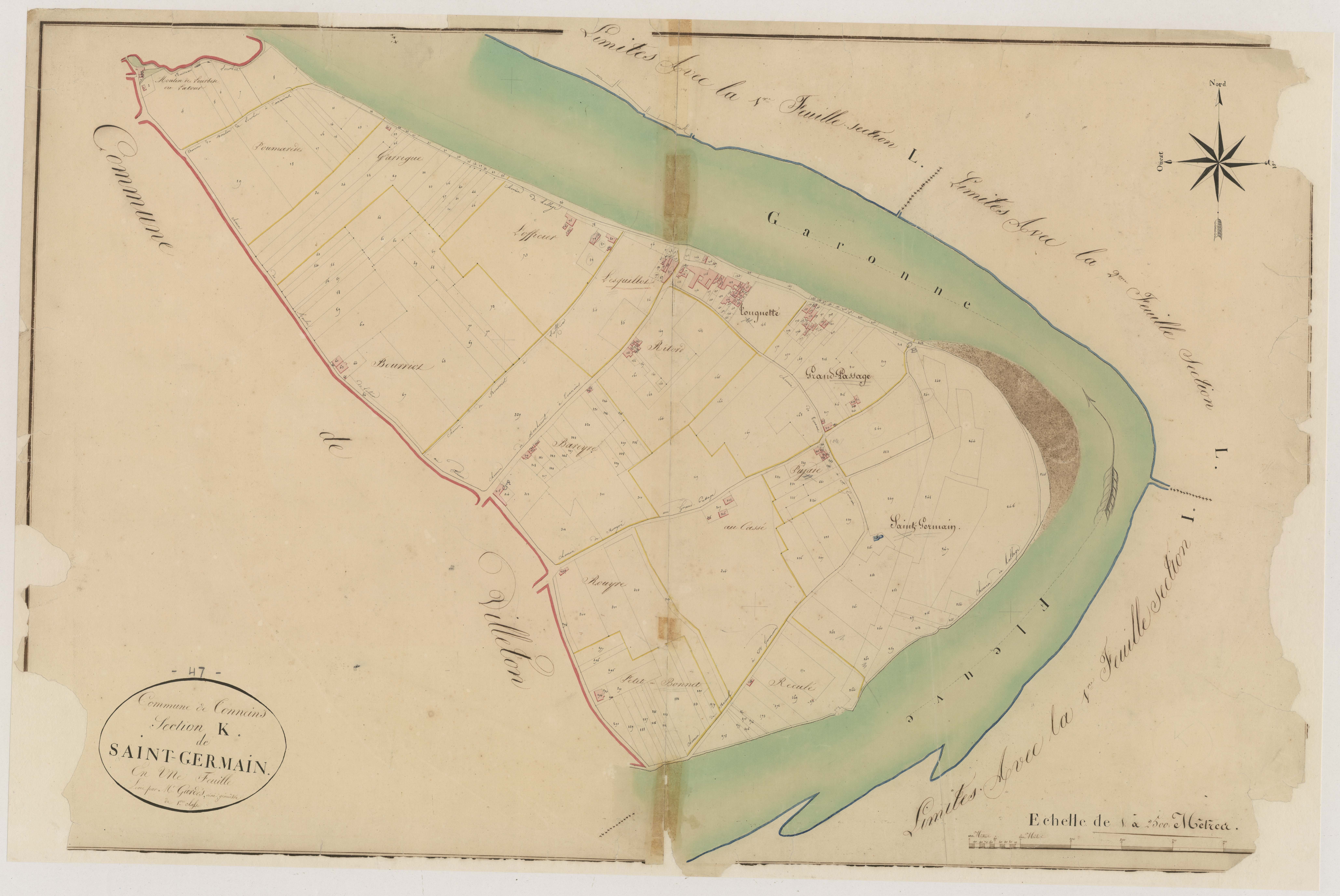 Plan napoléonien, atlas-K Saint-Germain, Tonneins