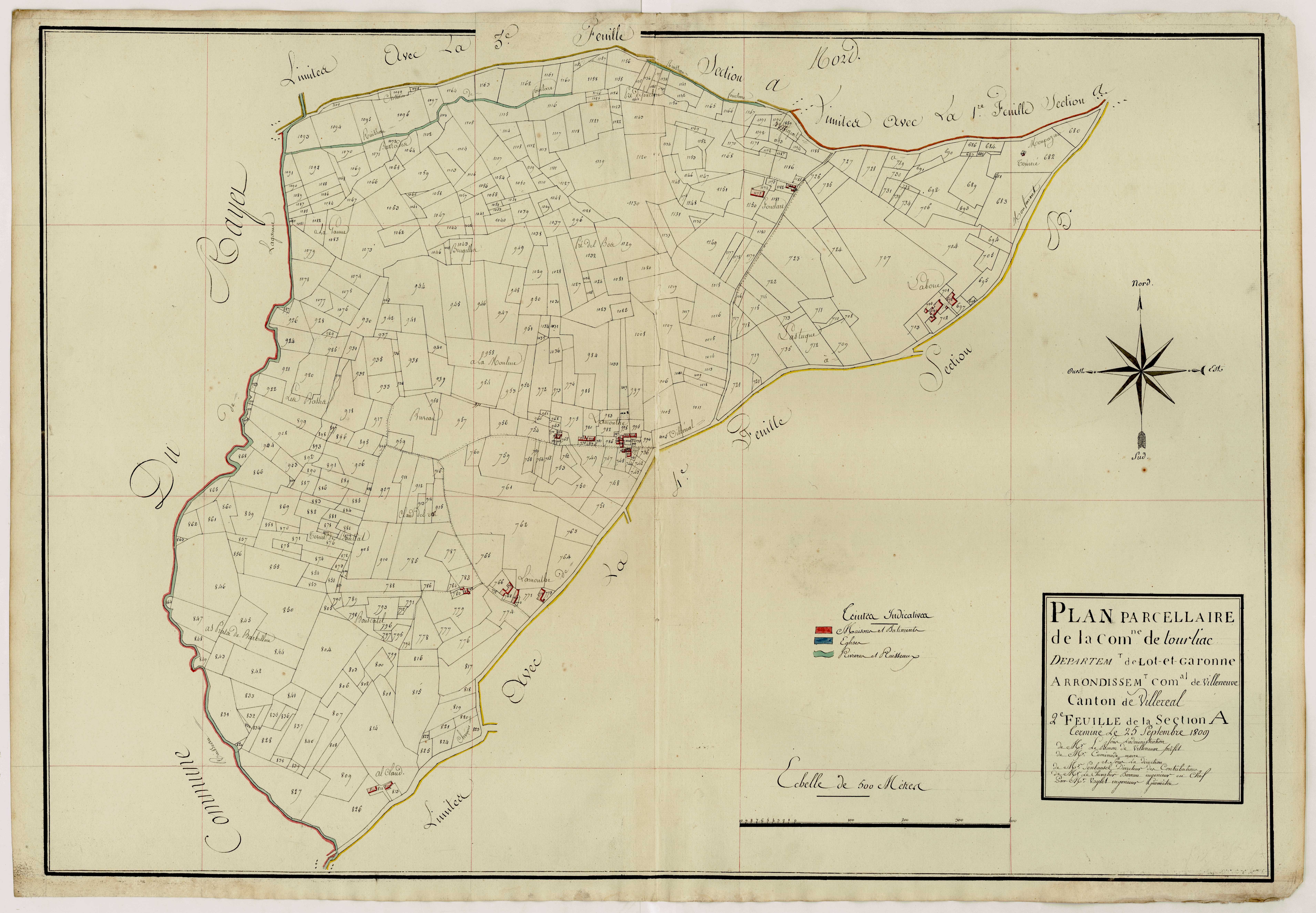 Plan primitif, atlas-A2 Cleyrac et Lamothe, Tourliac