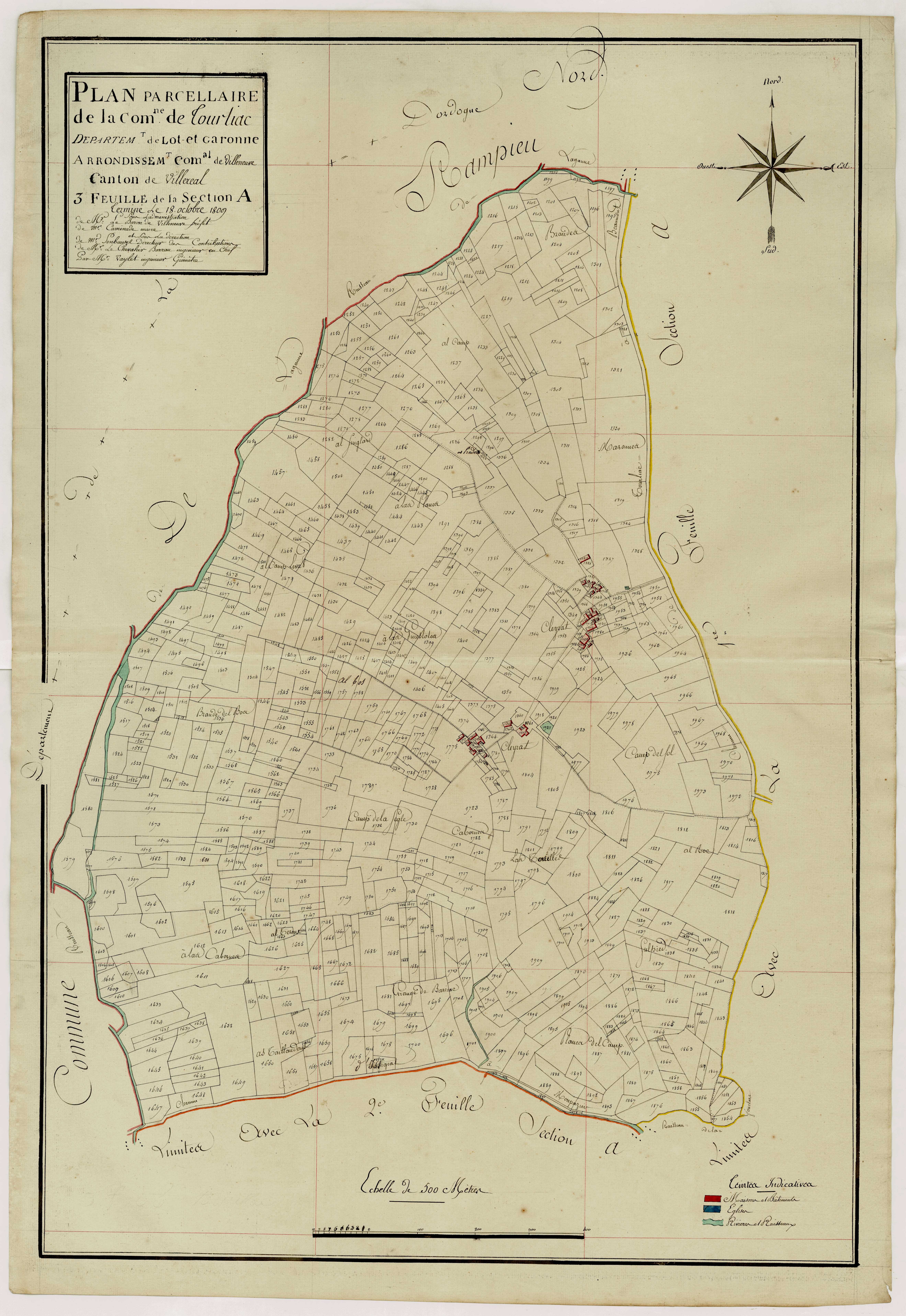 Plan primitif, atlas-A3 Cleyrac et Lamothe, Tourliac