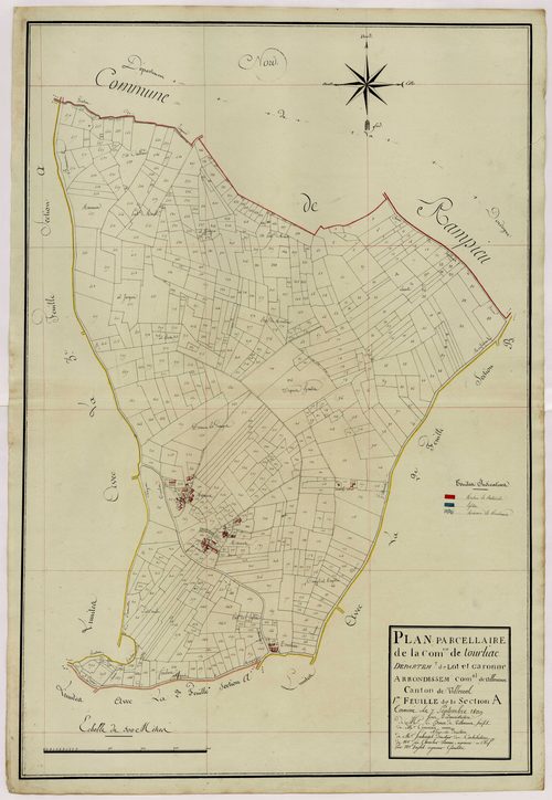 Plan primitif, atlas-A1 Cleyrac et Lamothe, Tourliac