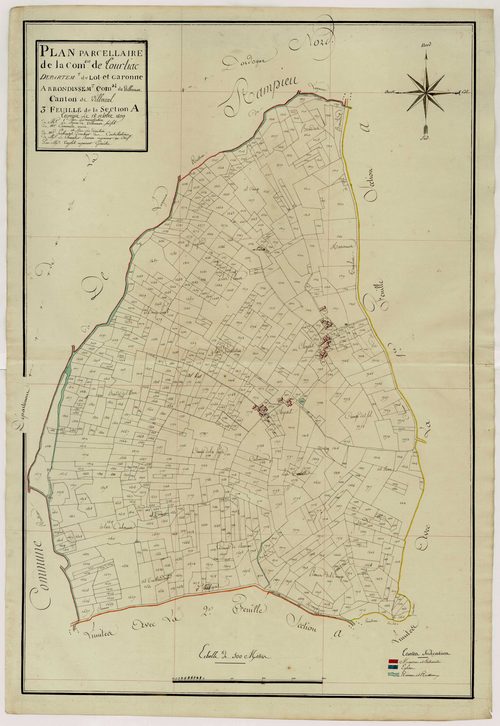 Plan primitif, atlas-A3 Cleyrac et Lamothe, Tourliac