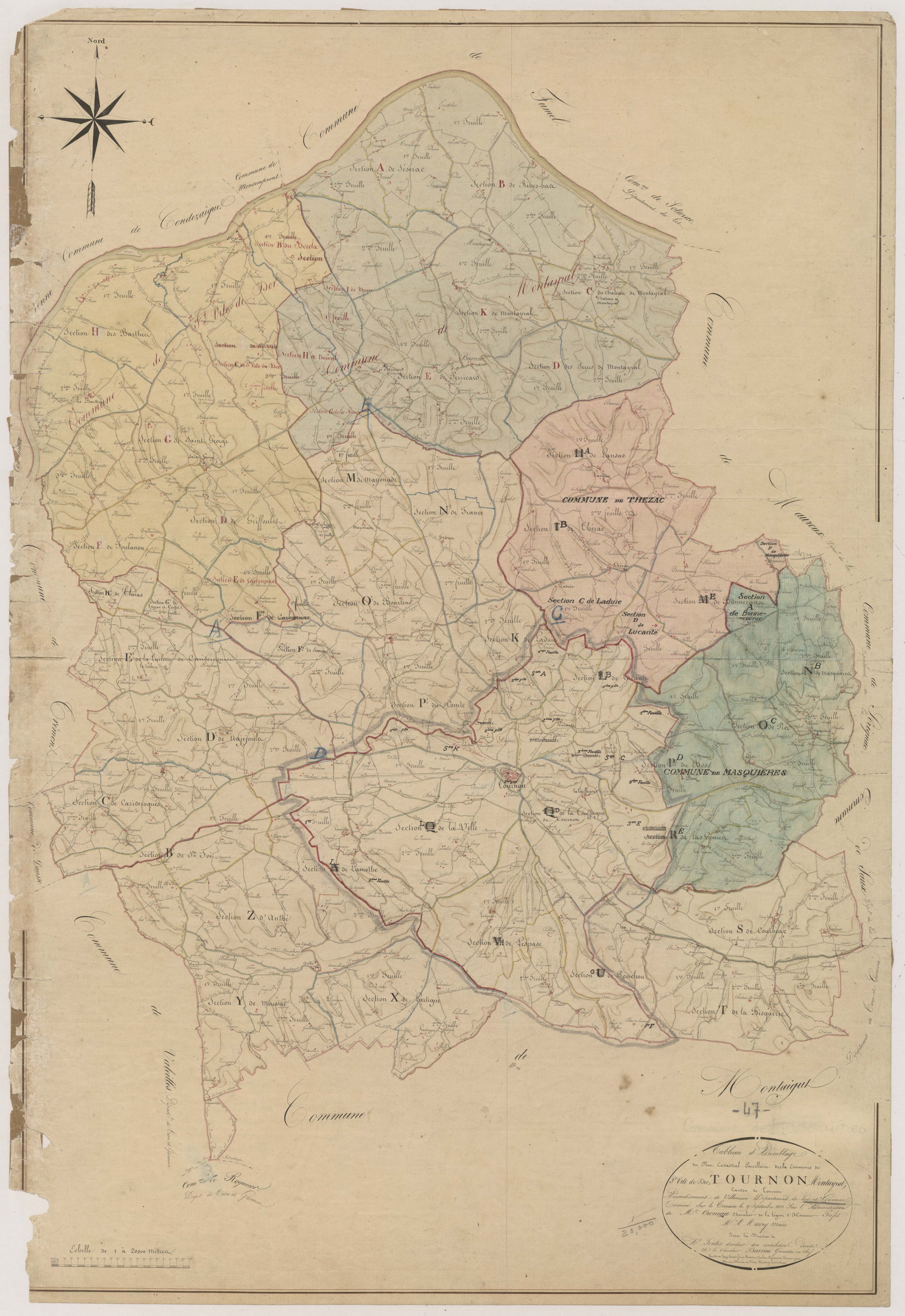 Plan napoléonien, atlas-TA, Tournon-d’Agenais