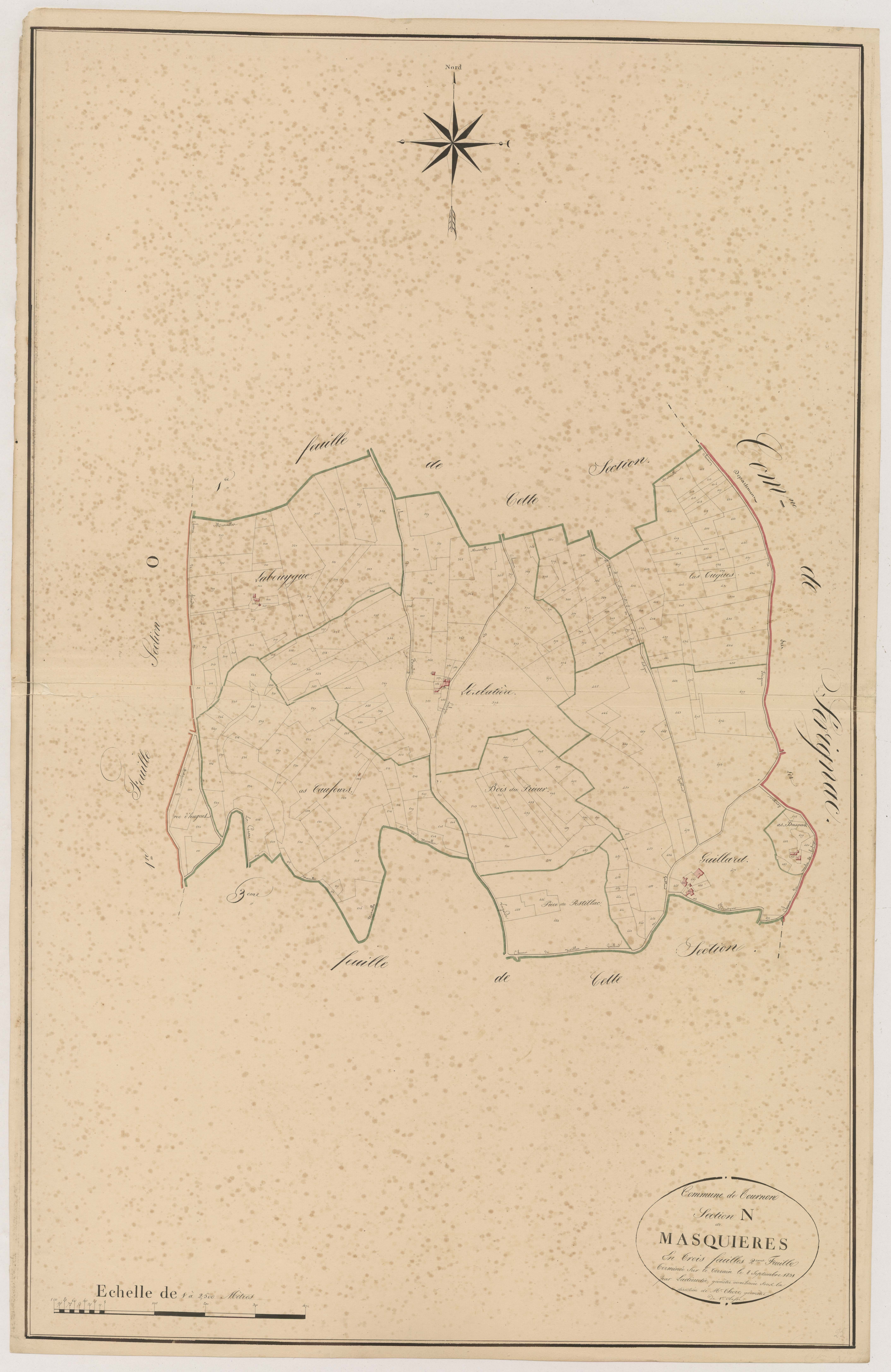 Plan napoléonien, atlas-N2 Masquières, Tournon-d’Agenais