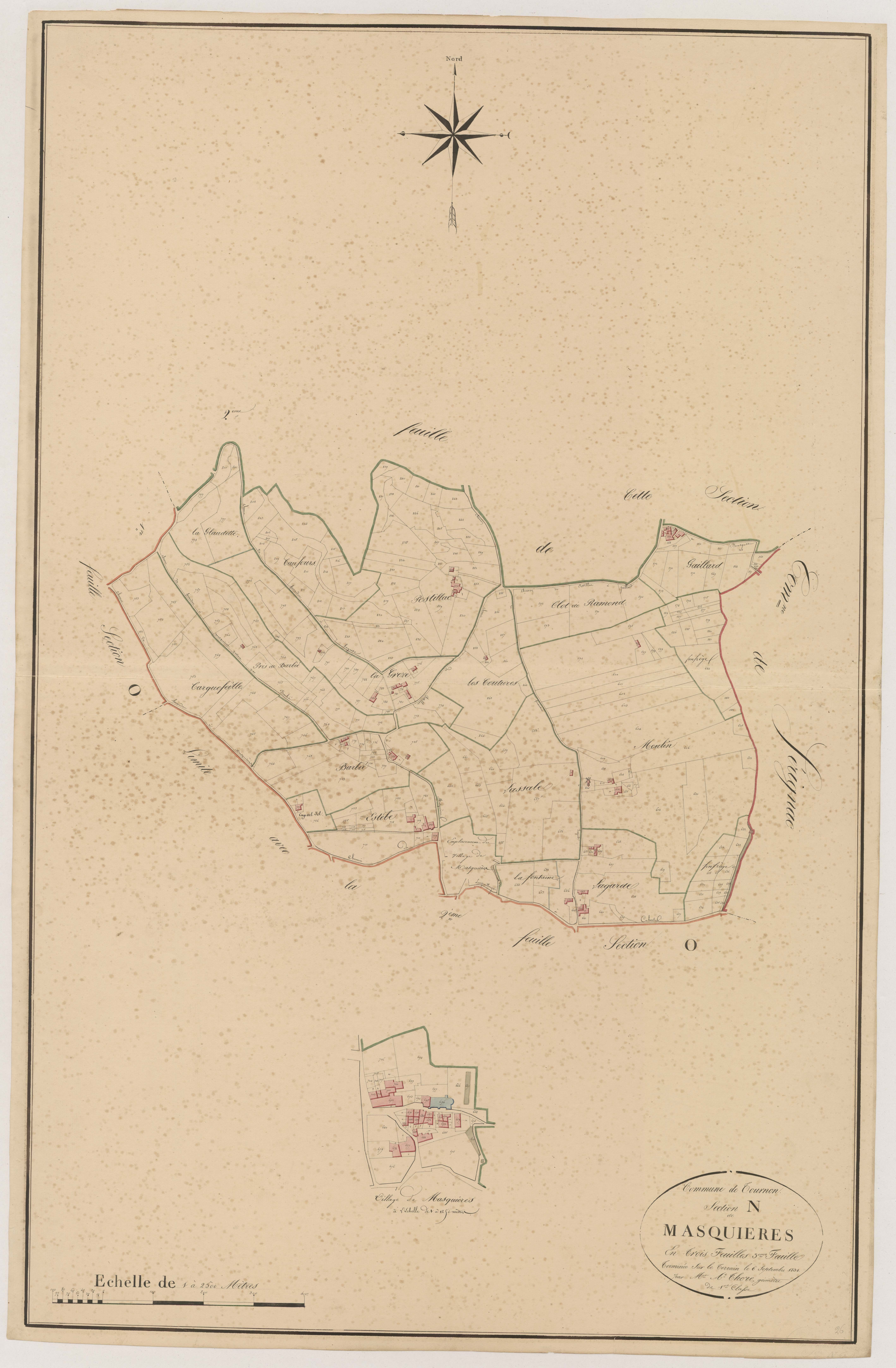 Plan napoléonien, atlas-N3 Masquières, Tournon-d’Agenais