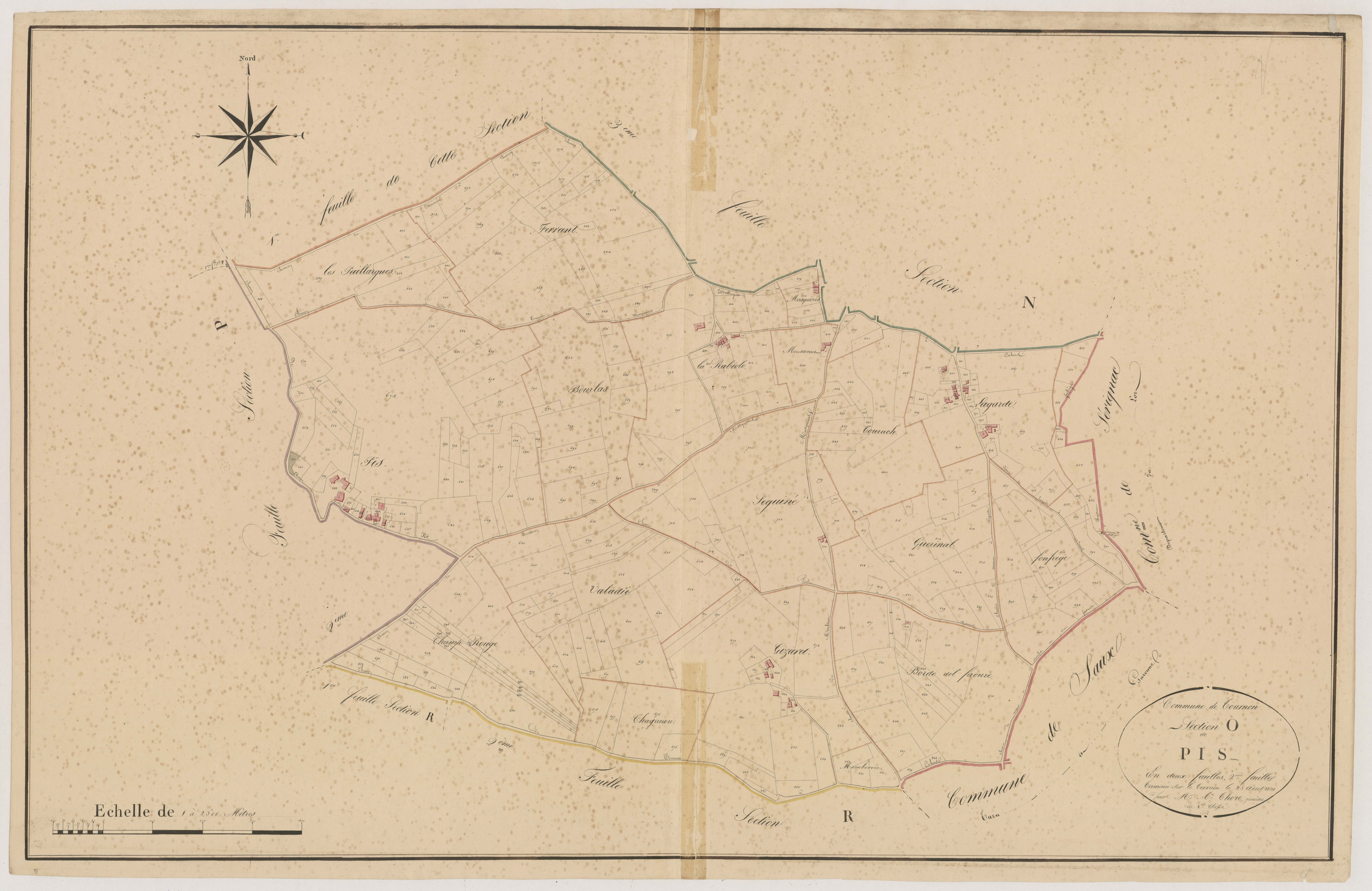 Plan napoléonien, atlas-O2 Pis, Tournon-d’Agenais