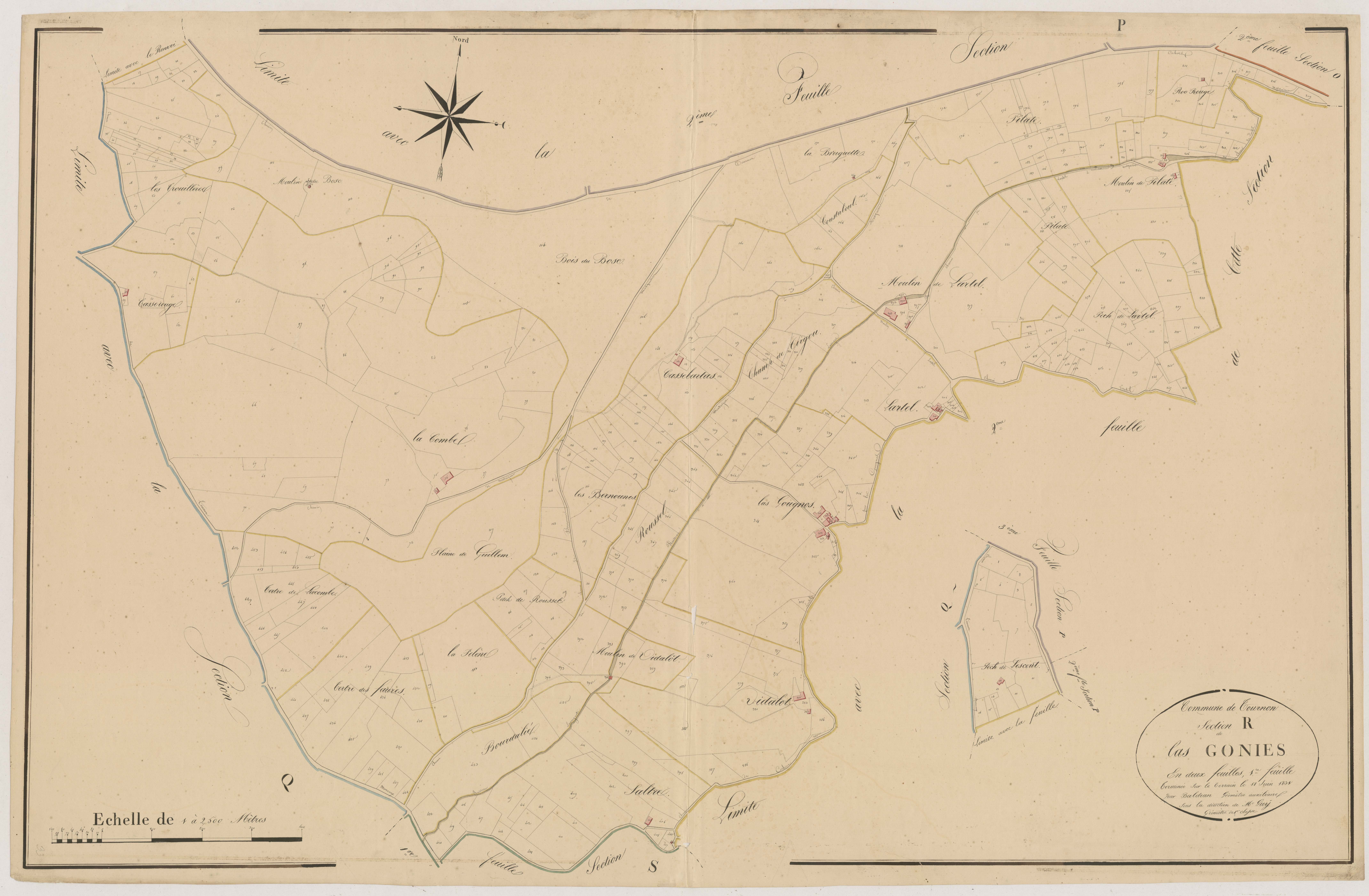 Plan napoléonien, atlas-R1 Las Gonie, Tournon-d’Agenais