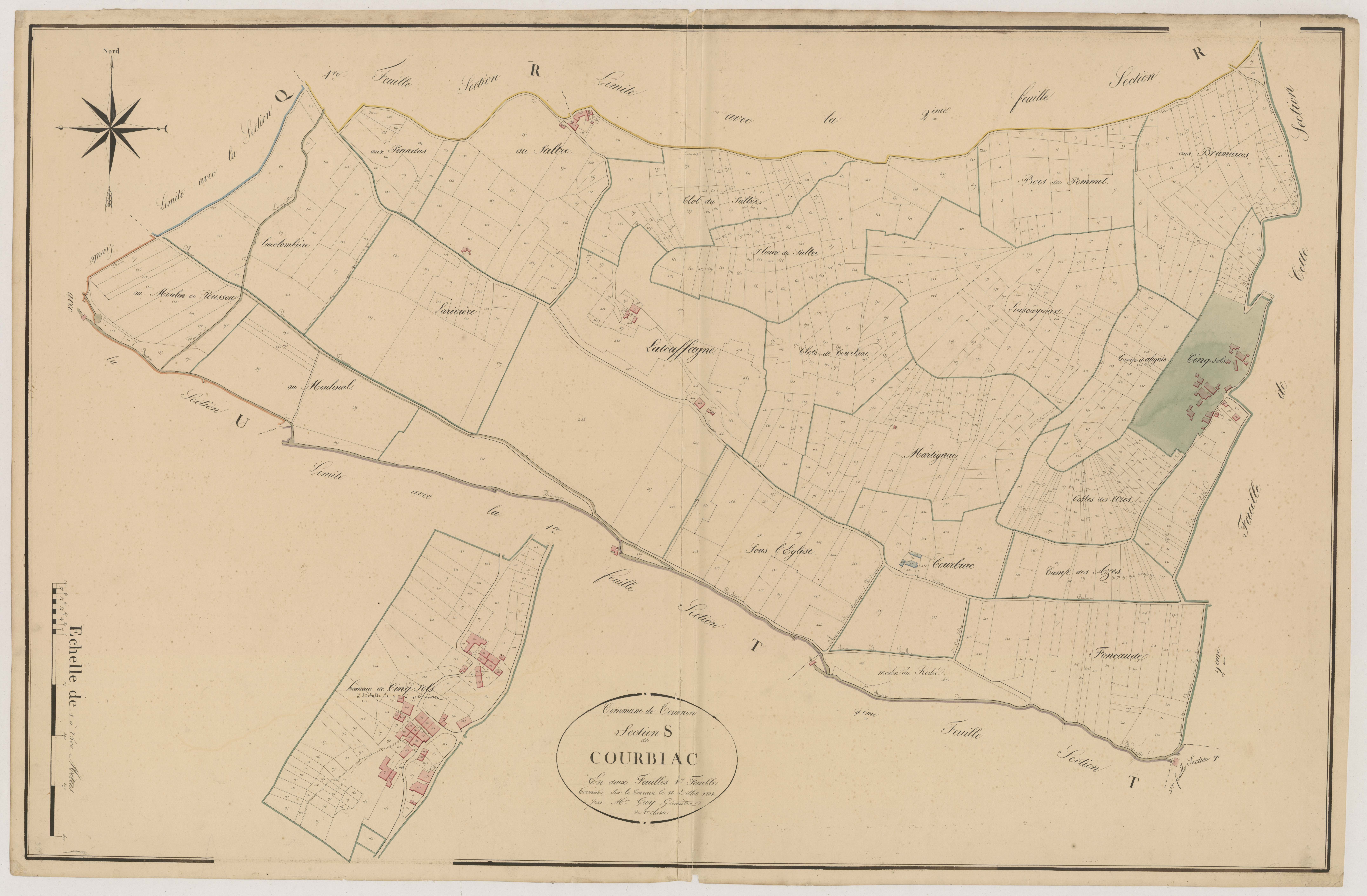 Plan napoléonien, atlas-S1 Courbiac, Tournon-d’Agenais