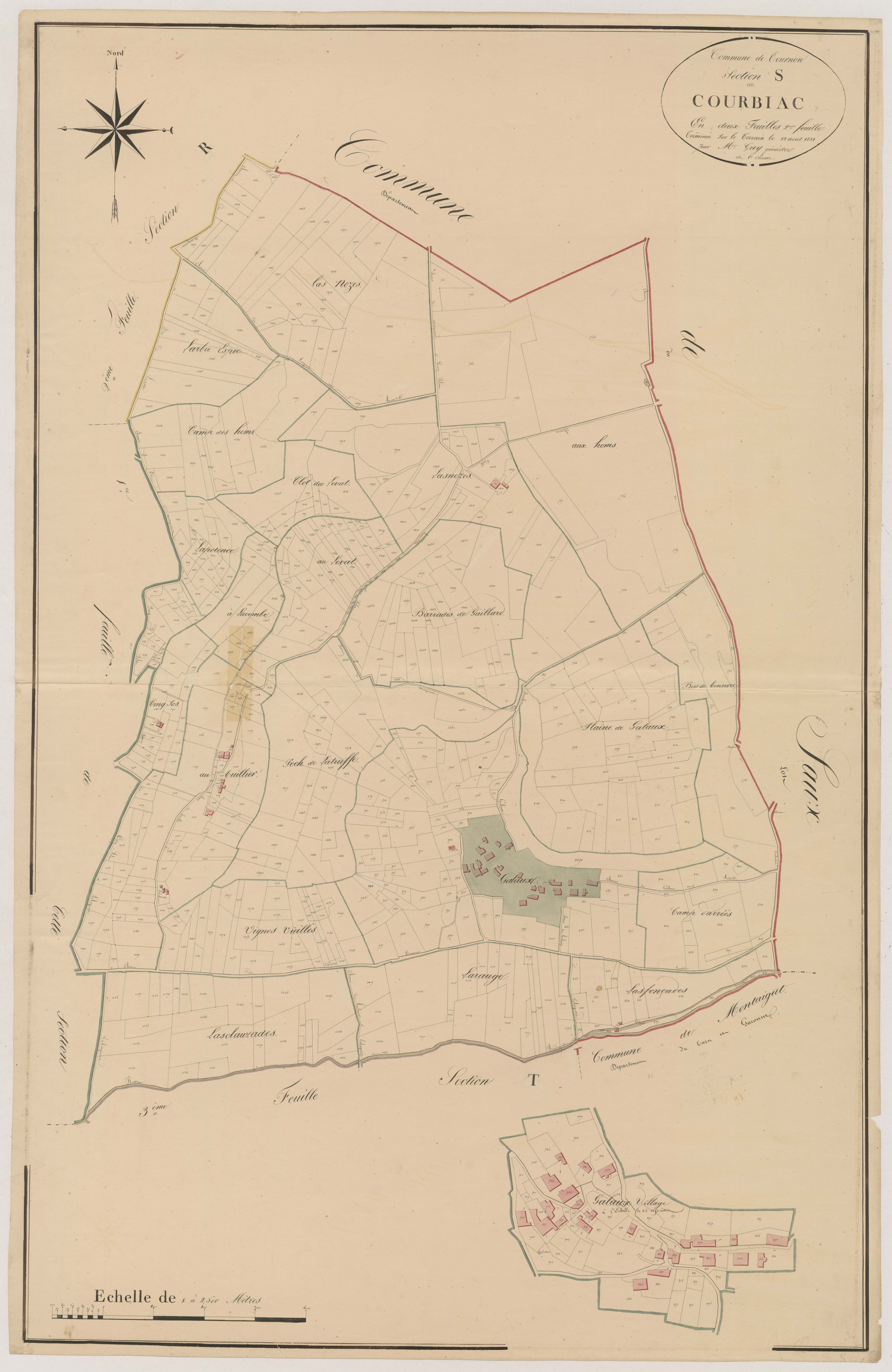 Plan napoléonien, atlas-S2 Courbiac, Tournon-d’Agenais