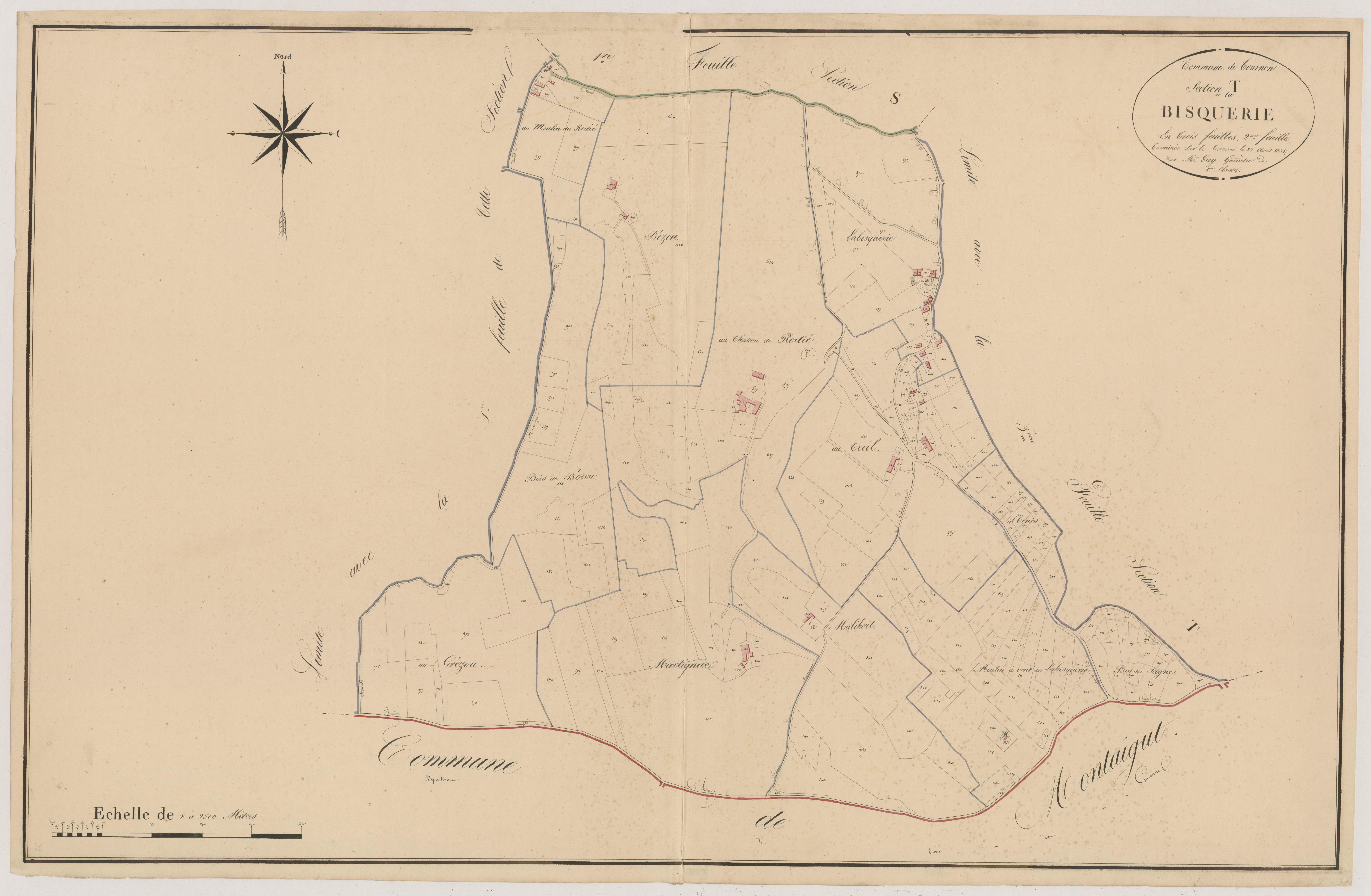 Plan napoléonien, atlas-T2 Bisquerie, Tournon-d’Agenais