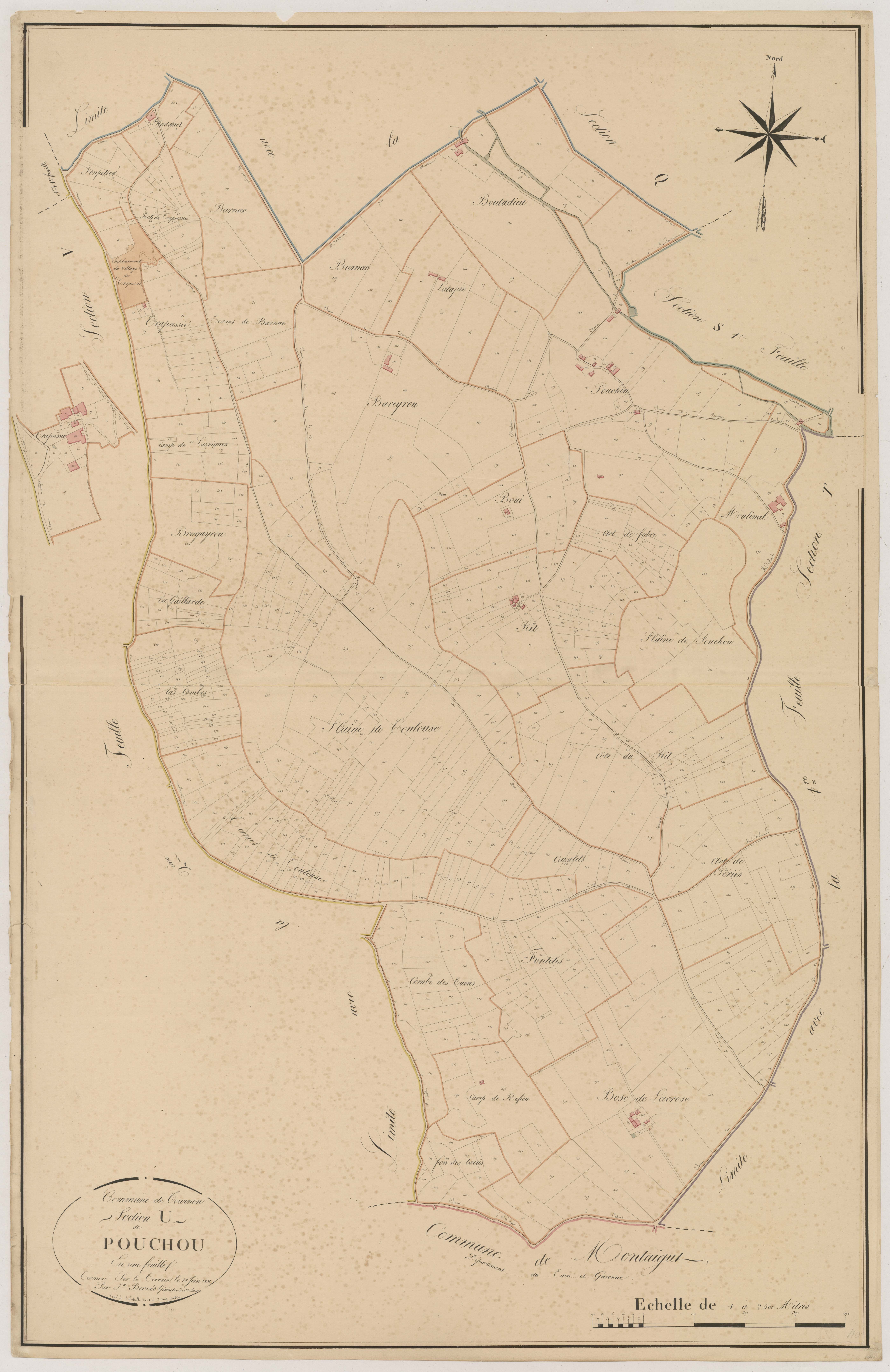 Plan napoléonien, atlas-U Pouchou, Tournon-d’Agenais