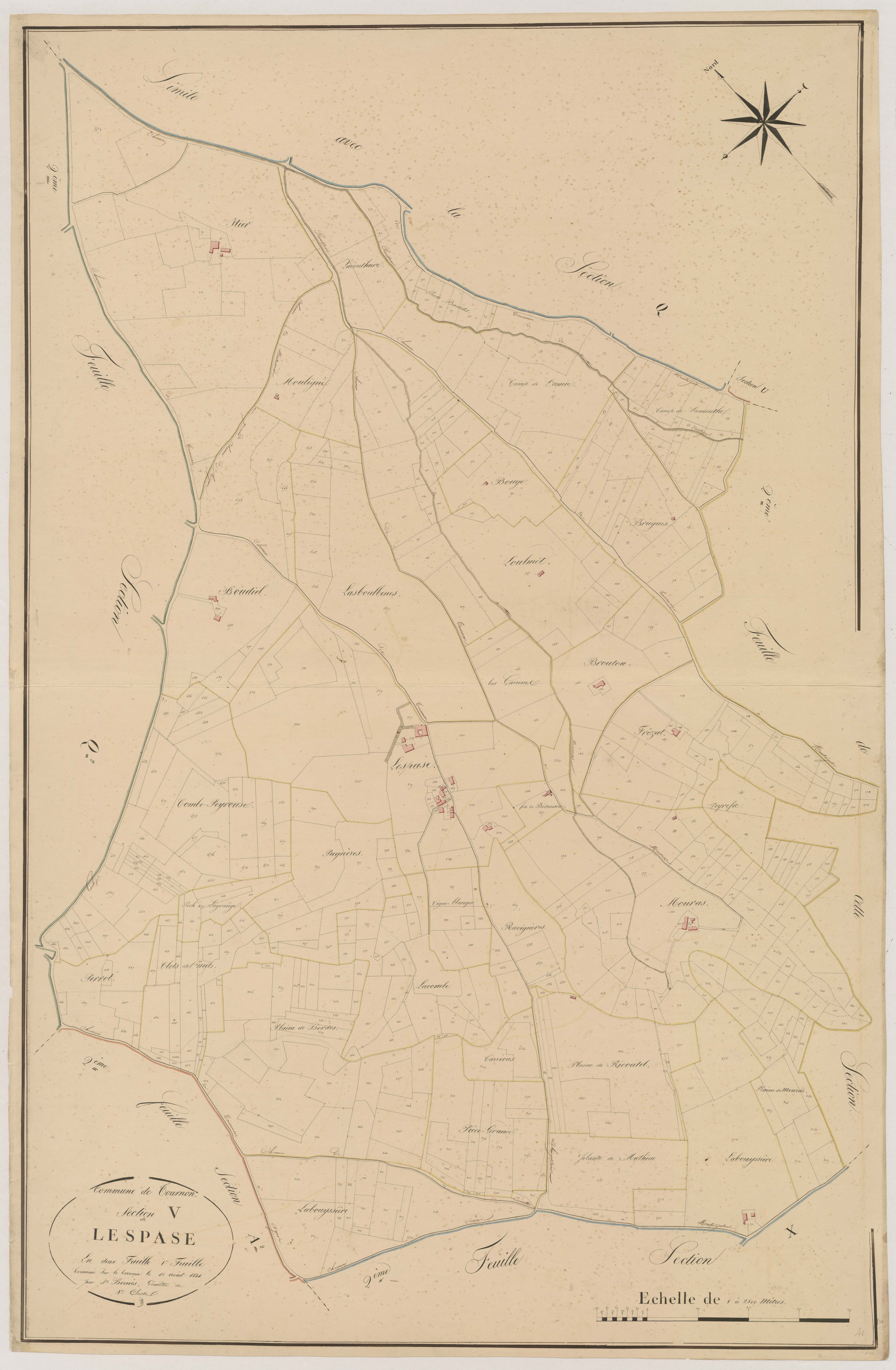 Plan napoléonien, atlas-V1 Lespase, Tournon-d’Agenais