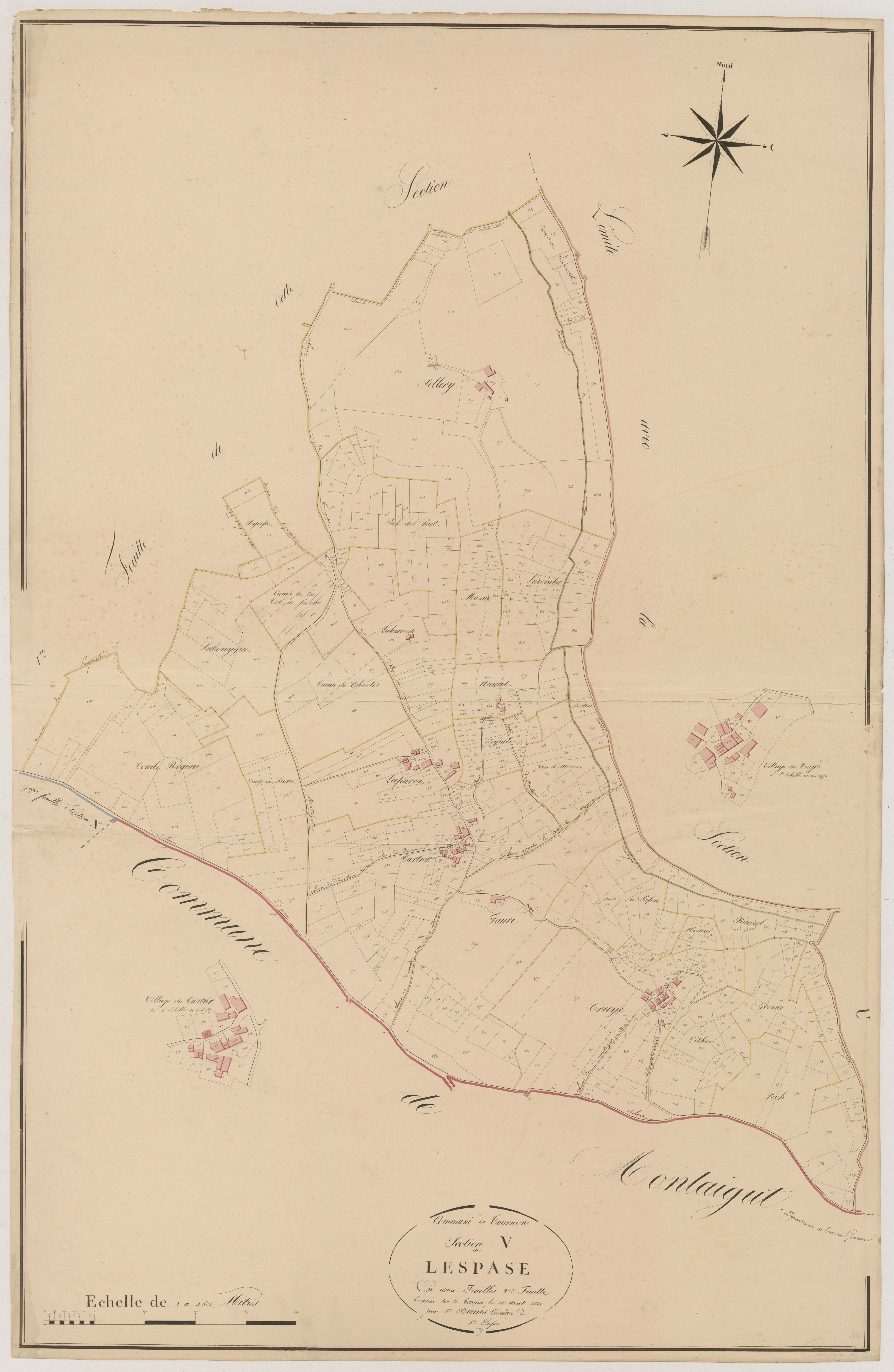 Plan napoléonien, atlas-V2 Lespase, Tournon-d’Agenais